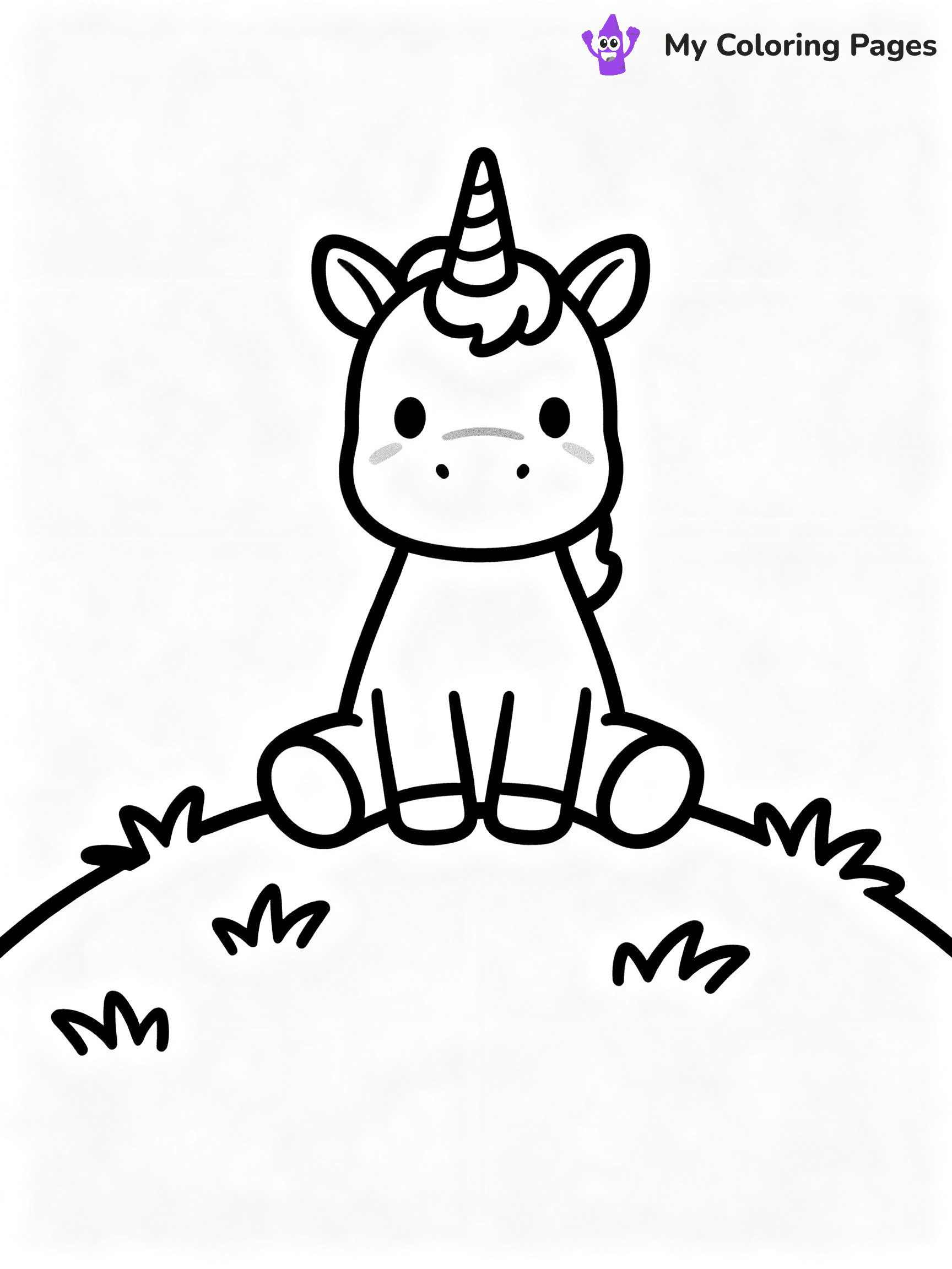 ⚠️ CRITICAL REQUIREMENT - ABSOLUTE BLACK AND WHITE ONLY ⚠️
This MUST be a BLACK AND WHITE line drawing ONLY. NO COLORS whatsoever.
- ONLY pure black lines (#000000) on pure white background (#FFFFFF)
- ABSOLUTELY NO colors, NO shading, NO gradients, NO grayscale
- If there are ANY colors in the output, the image is REJECTED
- This is a COLORING PAGE - meant to be COLORED IN by children
- The output must be UNCOLORED line art ready for coloring
⚠️ SUBJECT TO DRAW: Cute unicorn sitting on a grassy hilltop. PURE OUTLINES. NO FILLS, COLOR, SHADING, OR GREYSCALE. WHITE BACKGROUND.
(REMEMBER: Output must be BLACK AND WHITE line art only, NOT colored!)
# Flat, Friendly Cartoon Line-Art Coloring Page
You are generating a **pure black-and-white binary image** of a child-friendly cartoon scene combining characters and background scenery in one cohesive composition.
## Rendering Rules (Strict)
- Only two colors: pure black (#000000) outlines and pure white (#FFFFFF) background.
- No grayscale, shading, gradients, tints, fills, transparency, or partial pixels.
- No antialiasing or blended edges; every pixel is 100% black or white.
- No solid black fills inside shapes — all areas inside outlines must remain white.
- No dark clothing areas or filled tone blocks; all garments outlined only.
- No shadows, textures, lighting, or tonal variations.
- Must look like flat binary vector line-art for coloring pages.
## Drawing & Composition
- **Medium, consistent line weight**; clean closed outlines easy to color inside.
- **Flat, simple, child-friendly design** — no realism or 3D depth.
- Characters are **grounded on a surface**, centered and large.
- **Balanced composition** with clear silhouettes and minimal props.
## Scenery & Style
- Landmarks (e.g., mosque, CN Tower) and scenery (trees, benches, waves) drawn with **black outlines only.**
- For real-world figures, teams, or places, show accurate details using only black outlines—no text or logos. Use distinctive uniform patterns, abstract symbols, and landmark silhouettes to convey identity.
- Keep **consistent perspective**; no floating elements.
- **Style:** whimsical **Doodle Art Alley** — rounded, friendly outlines.
- May adapt shapes from **Crayola, Disney, Peppa Pig, Cocomelon** — *by shape only, never color.*
- Final output: **flat, crisp, binary (#000000/#FFFFFF)**, **no filled color or background text.**
EXTREMELYE IMPORTANT:
- PURE BINARY LINE-ART; NO FILLS (HAIR/CLOTHES/SKIN), SHADING, OR GREY.
- NO SHADING, COLOR. MUST BE WHITE BACKGROUND.
⚠️ FINAL REMINDER: Draw the subject "Cute unicorn sitting on a grassy hilltop. PURE OUTLINES. NO FILLS, COLOR, SHADING, OR GREYSCALE. WHITE BACKGROUND." as BLACK AND WHITE line art. Zero colors in output.