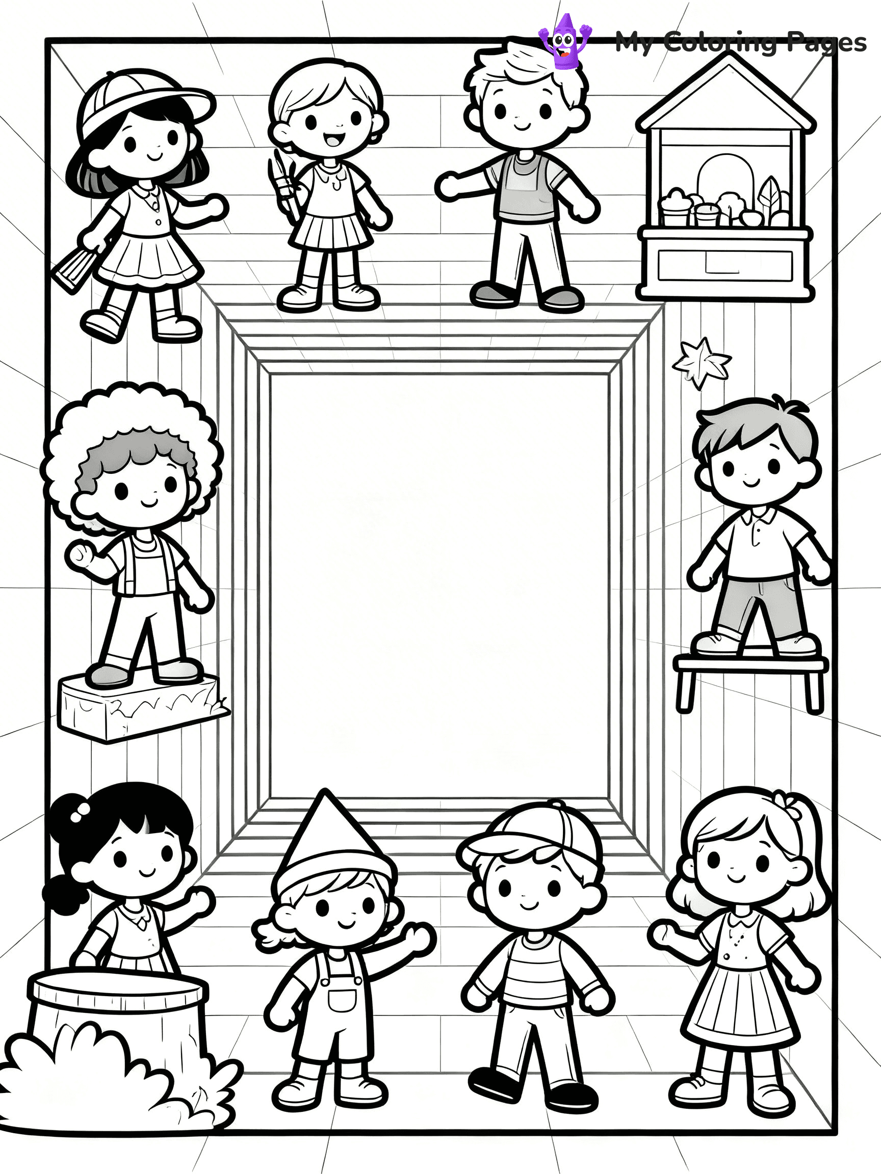 Optical Illusion Coloring Pages - 65