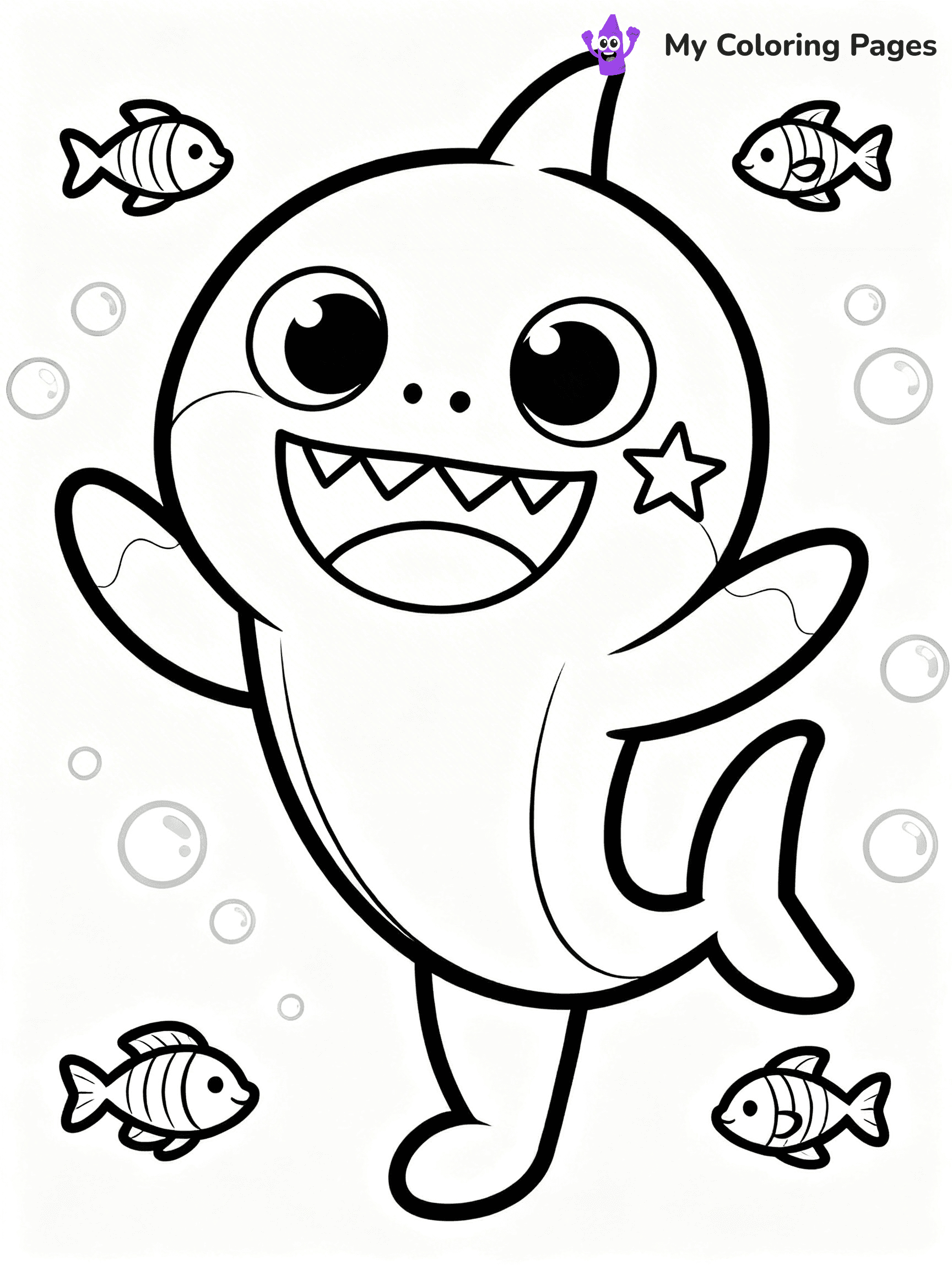 Cute Baby Shark Coloring Pages - 17