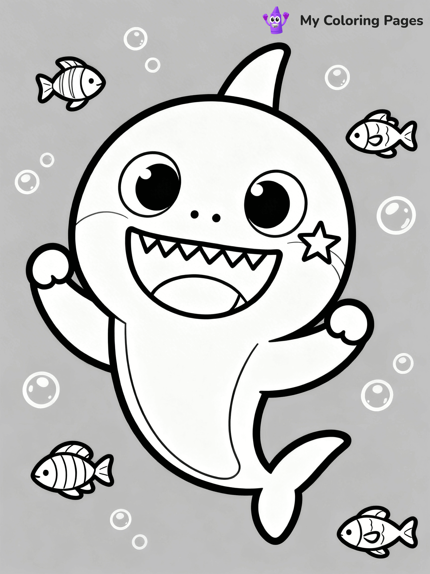 Cute Baby Shark Coloring Pages - 16