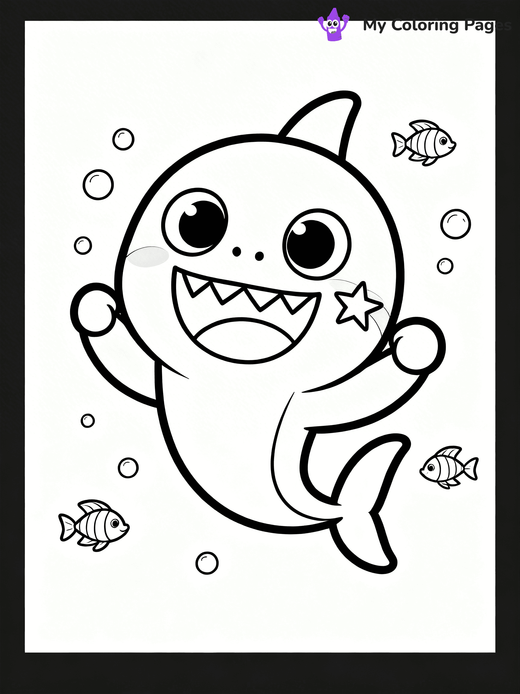 Cute Baby Shark Coloring Pages - 15