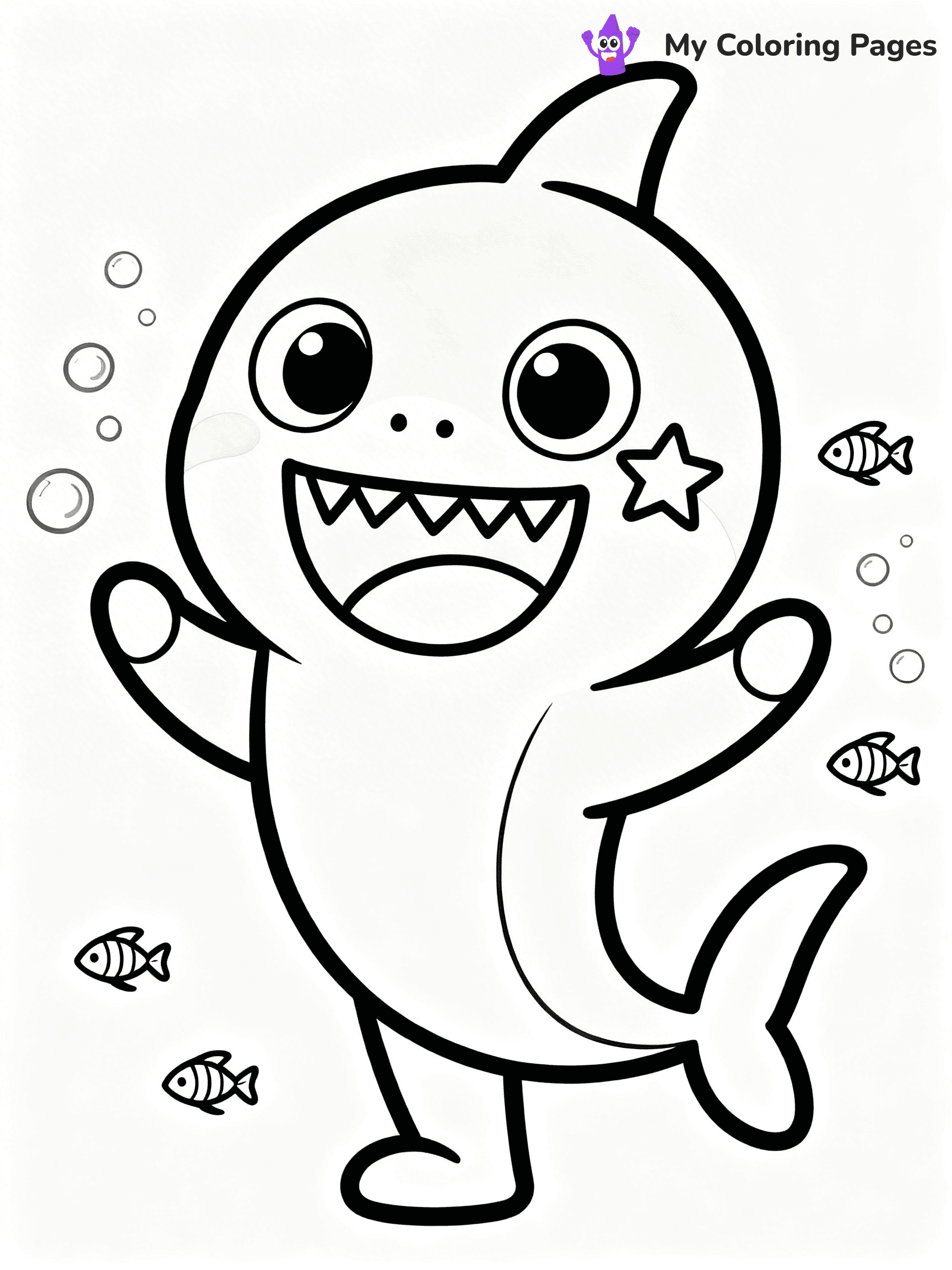 Cute Baby Shark Coloring Pages - 14