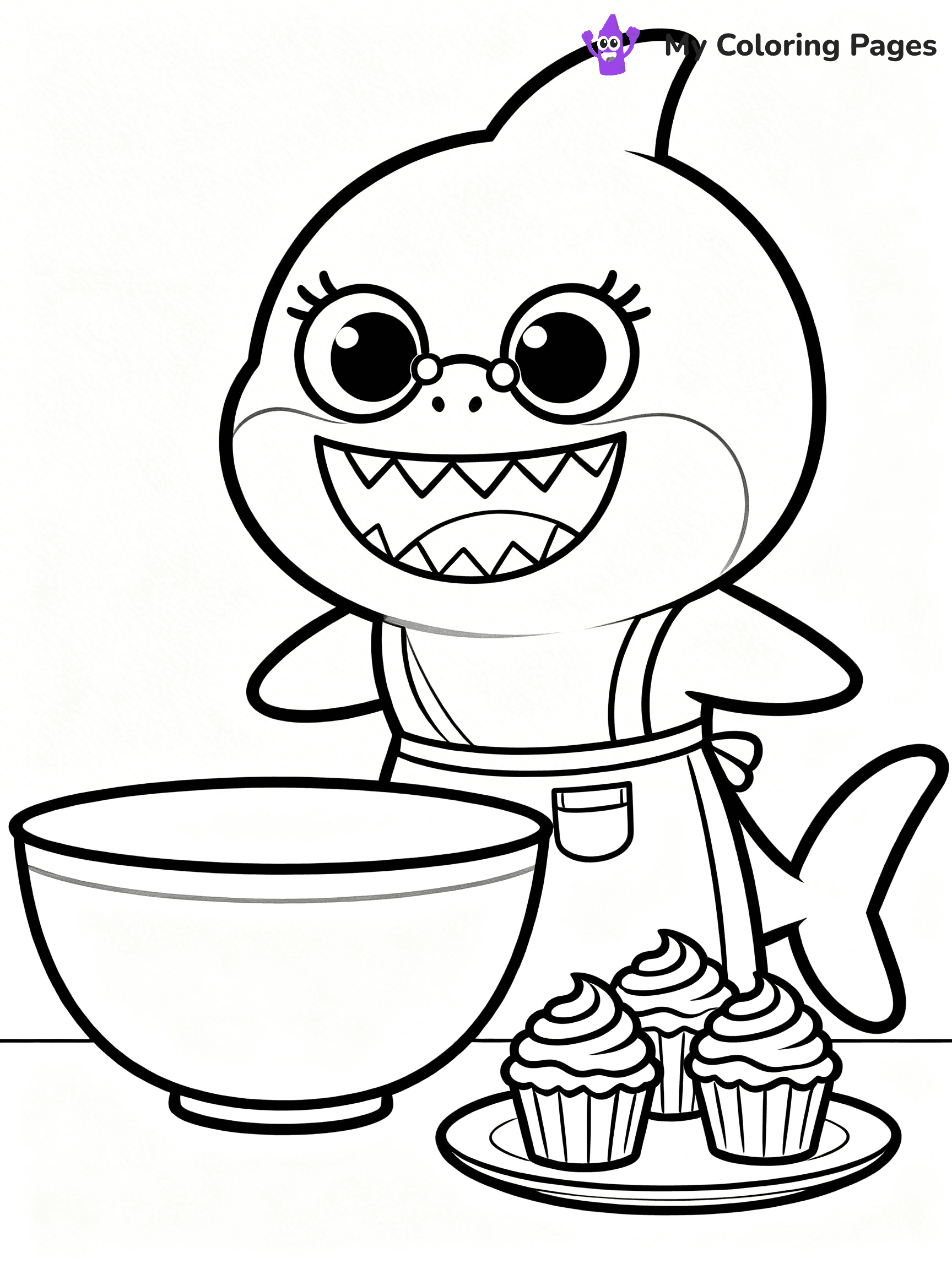 Cute Baby Shark Coloring Pages - 7