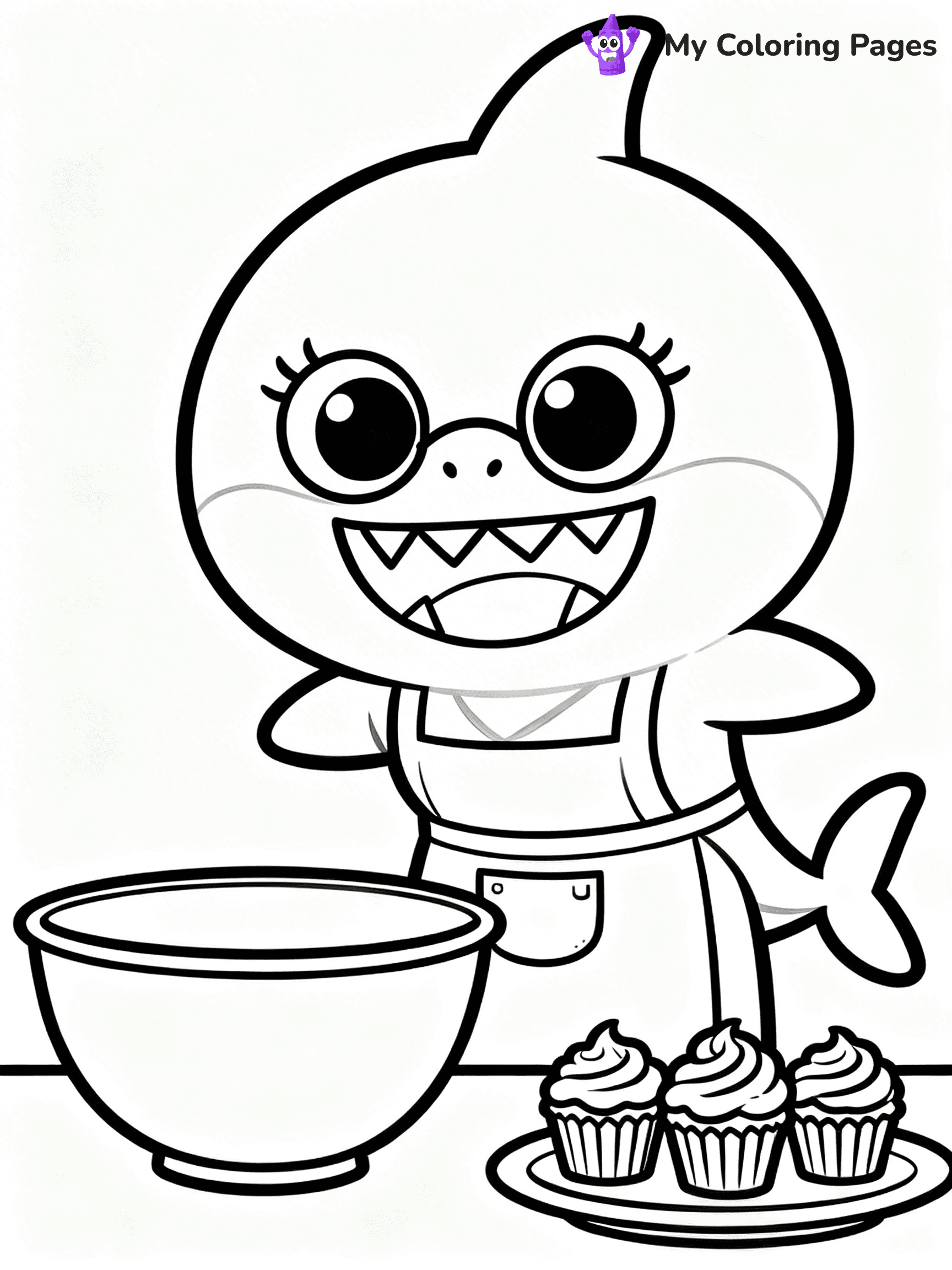 Cute Baby Shark Coloring Pages - 6