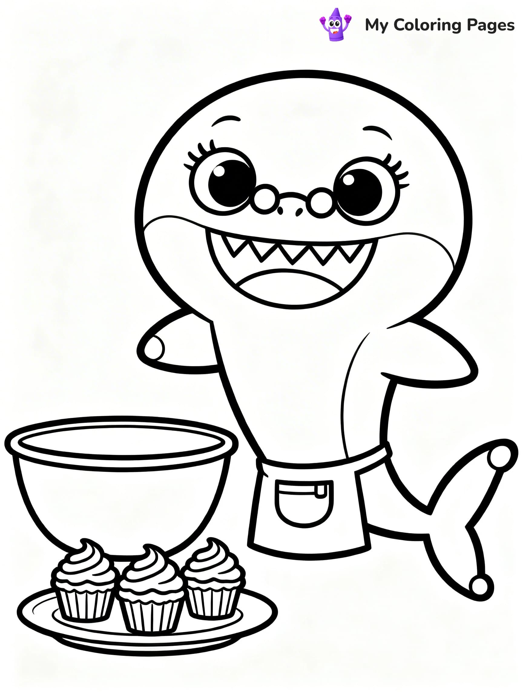 Cute Baby Shark Coloring Pages - 19