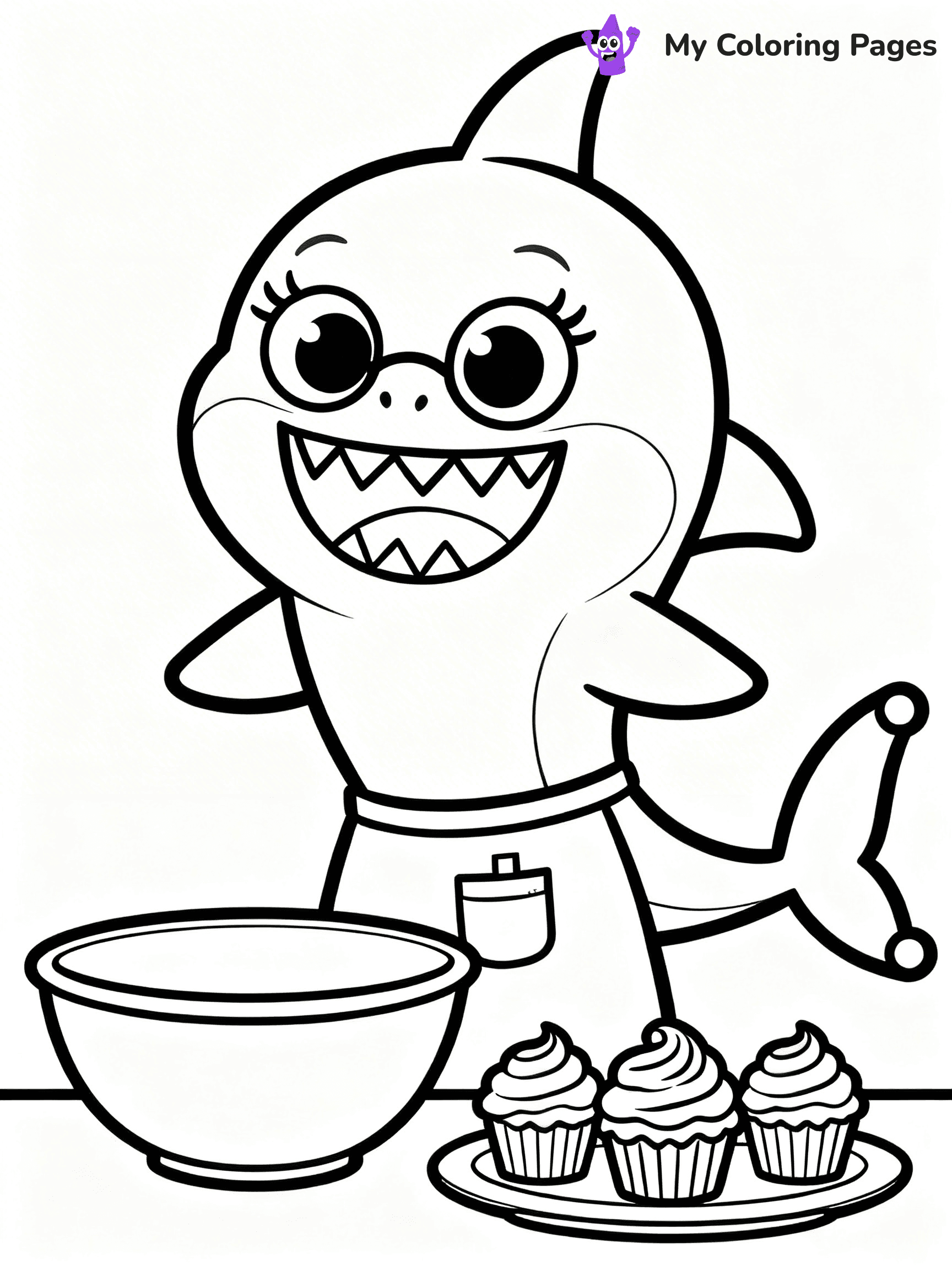 Cute Baby Shark Coloring Pages - 4