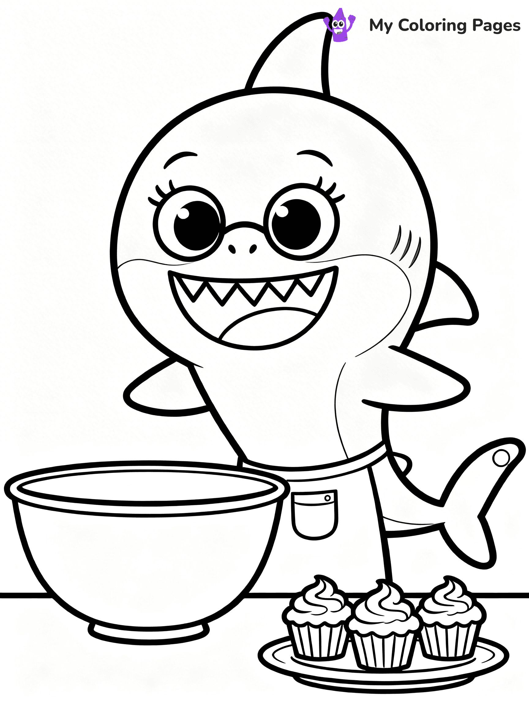Cute Baby Shark Coloring Pages - 3