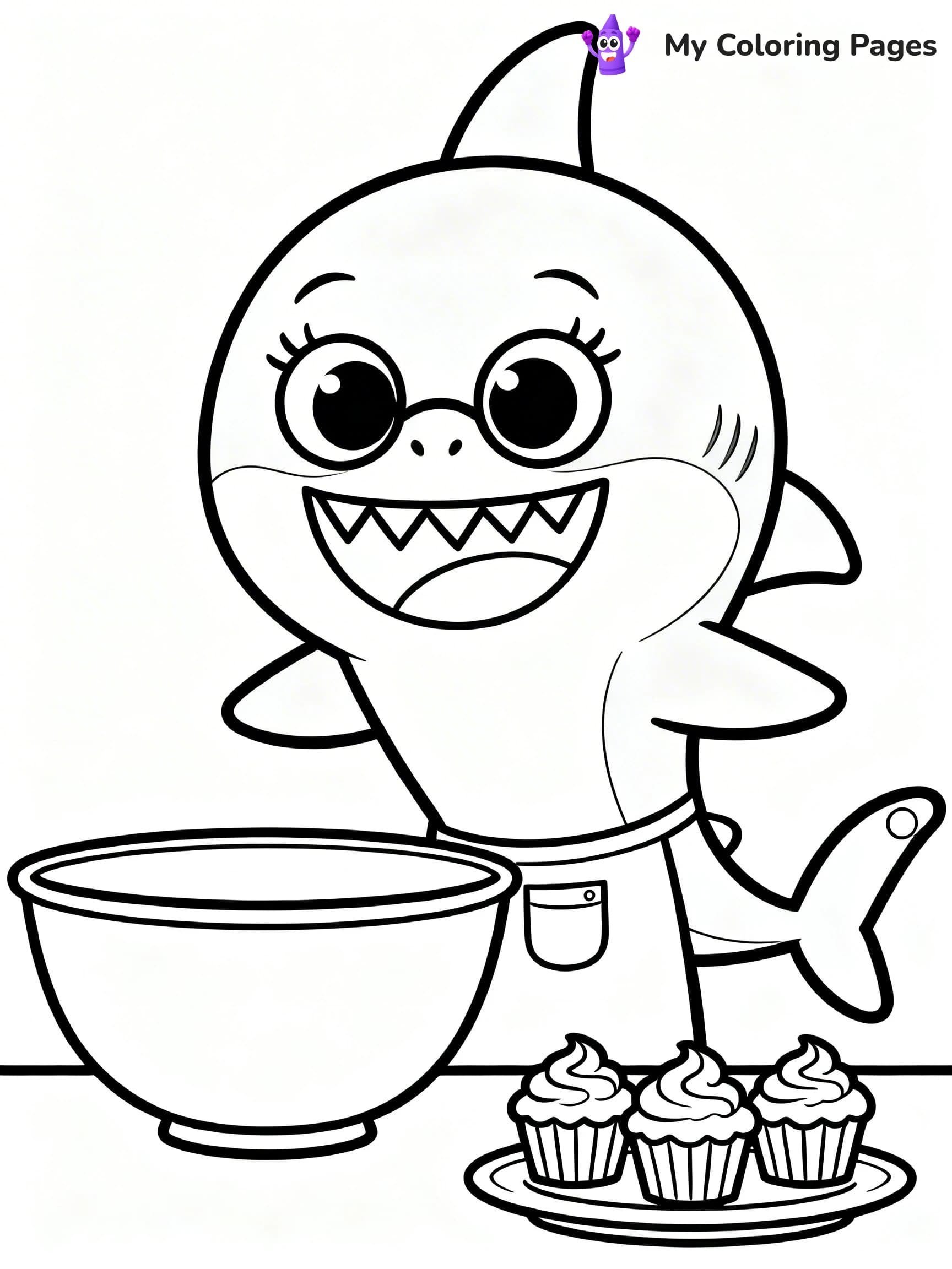 Cute Baby Shark Coloring Pages - 17