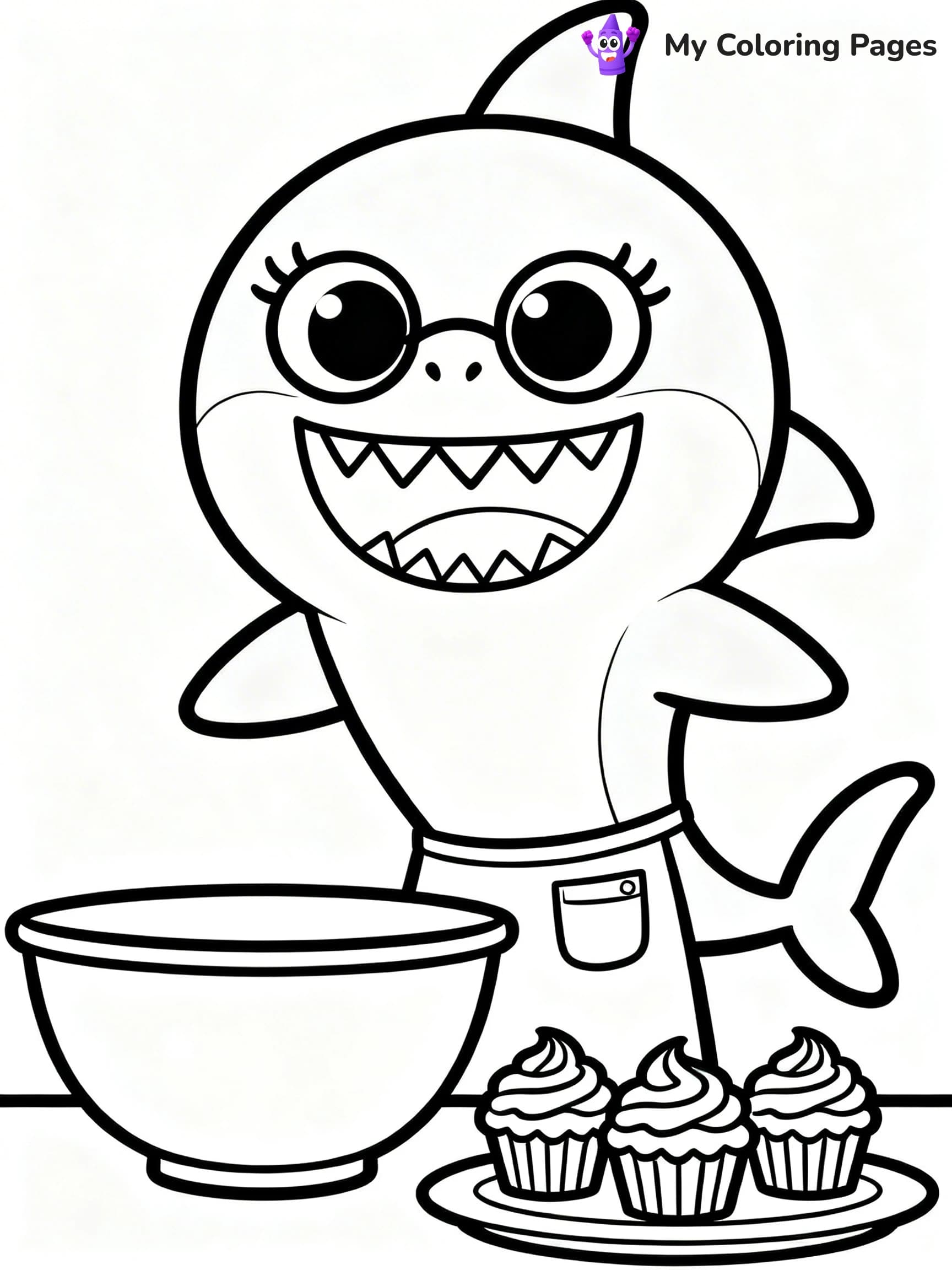 Cute Baby Shark Coloring Pages - 16