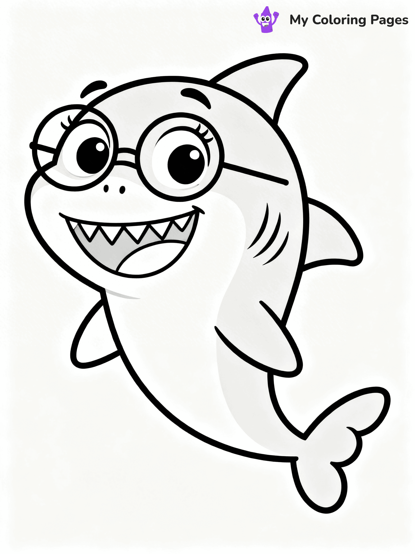 Cute Baby Shark Coloring Pages - 15