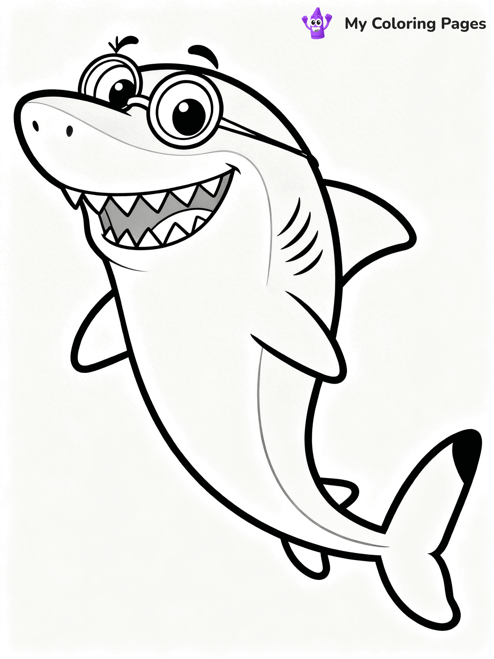 Cute Baby Shark Coloring Pages - 13