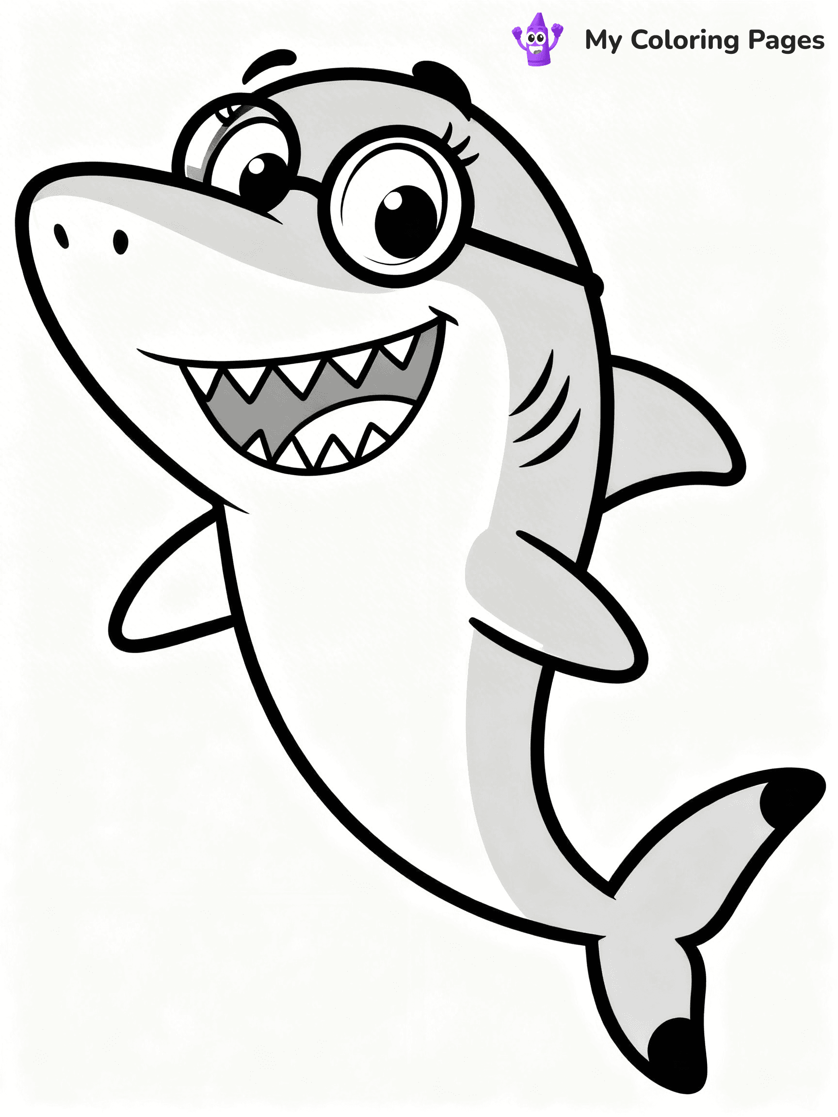 Cute Baby Shark Coloring Pages - 12