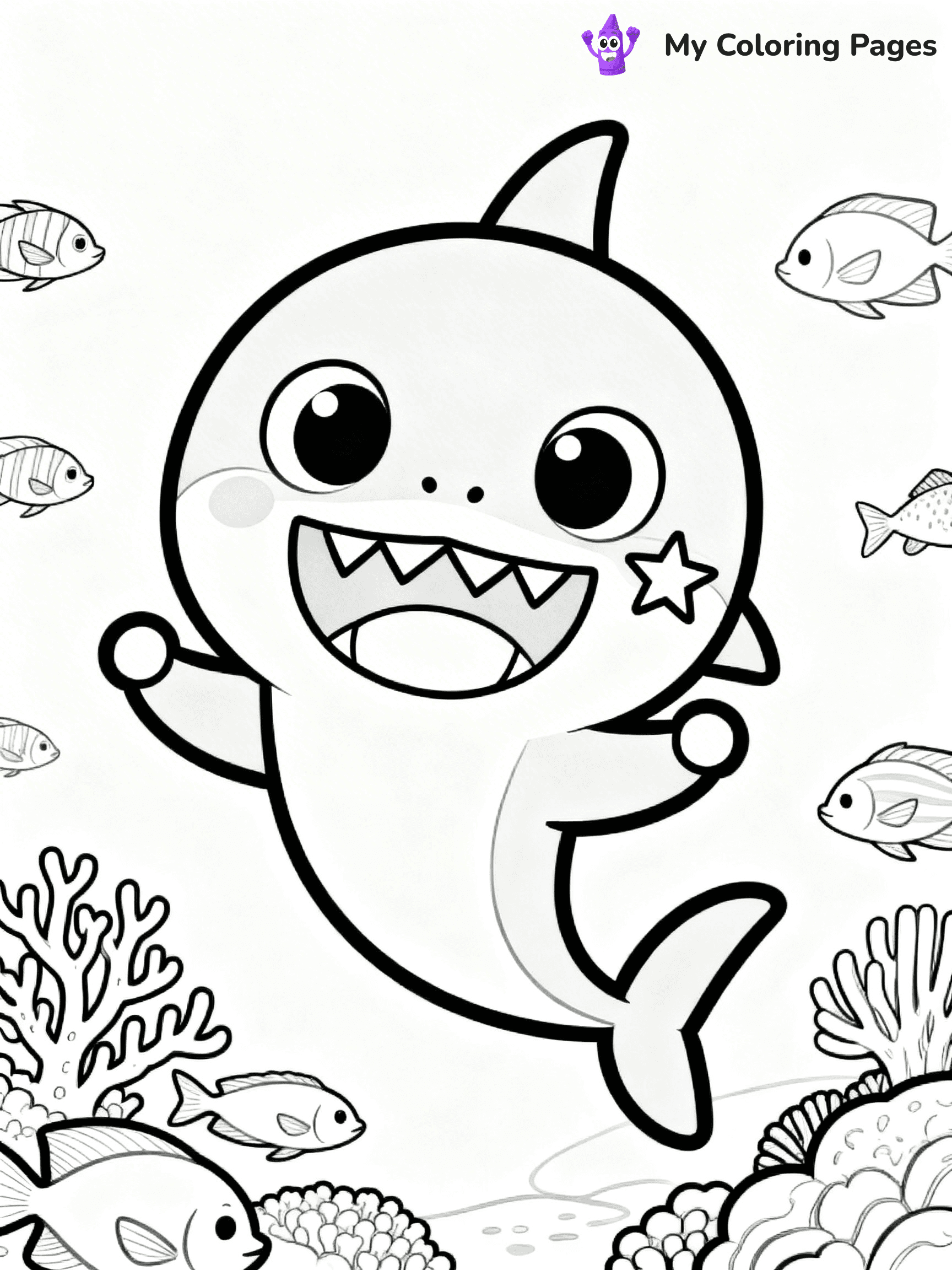 Cute Baby Shark Coloring Pages - 6