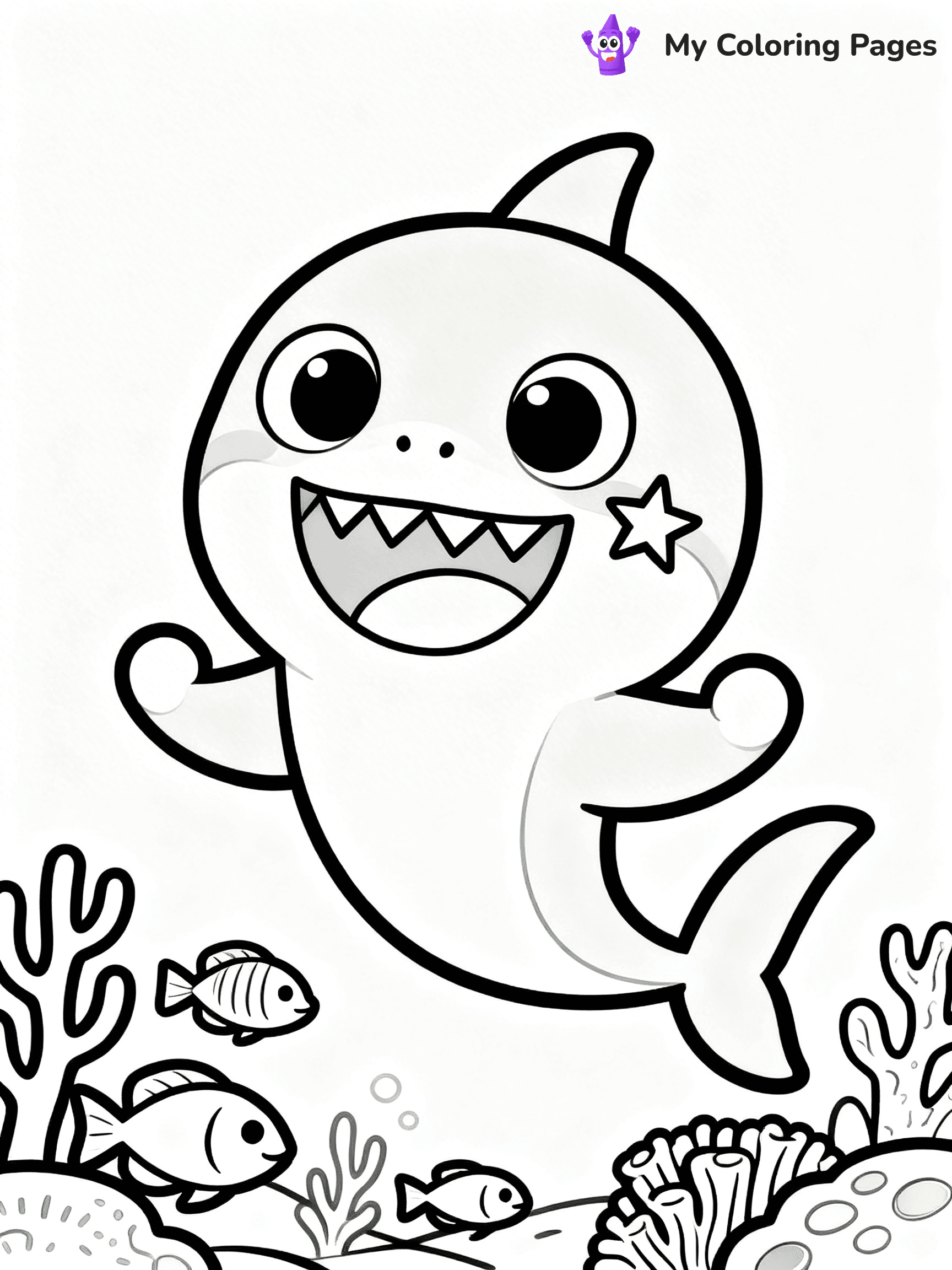 Cute Baby Shark Coloring Pages - 5