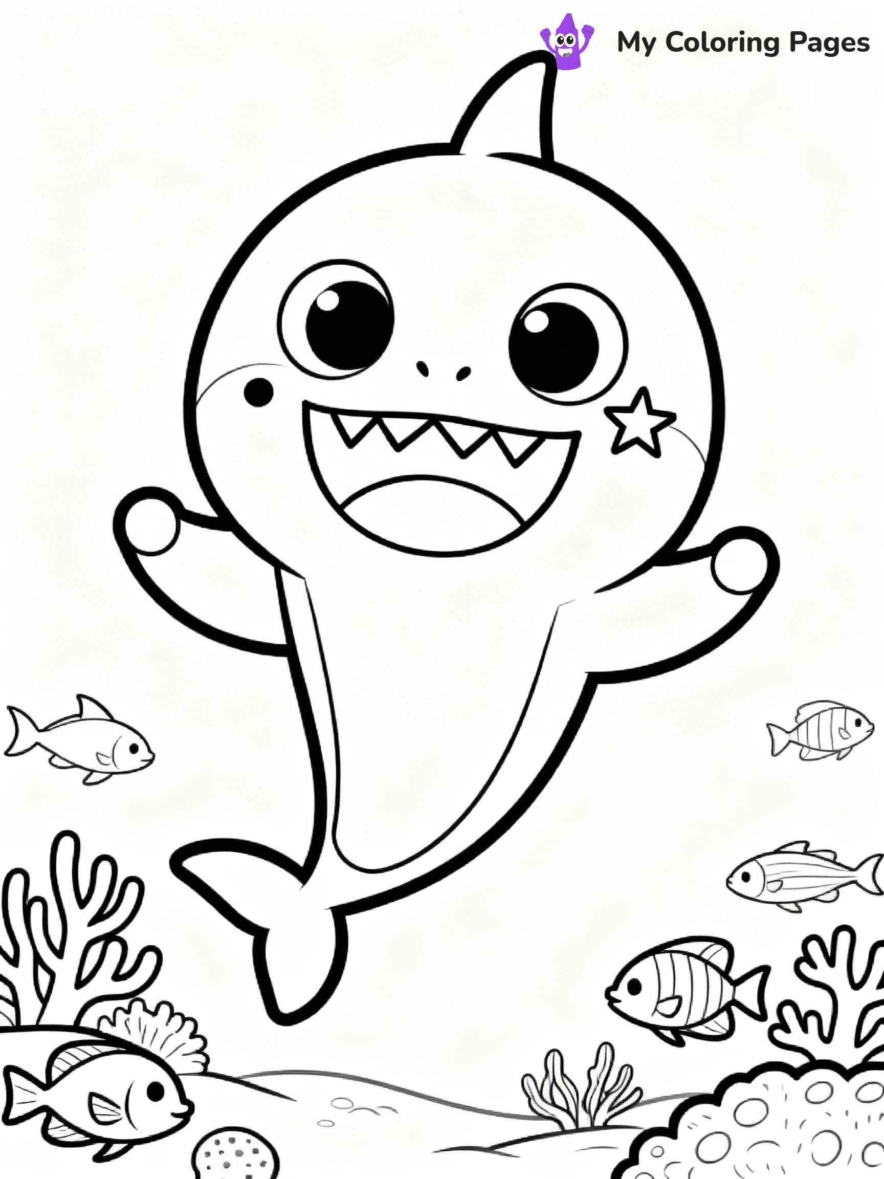 Cute Baby Shark Coloring Pages - 4