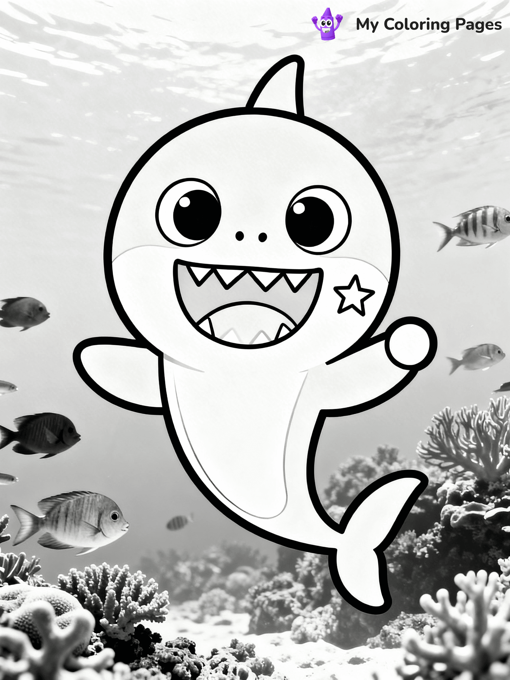 Cute Baby Shark Coloring Pages - 2
