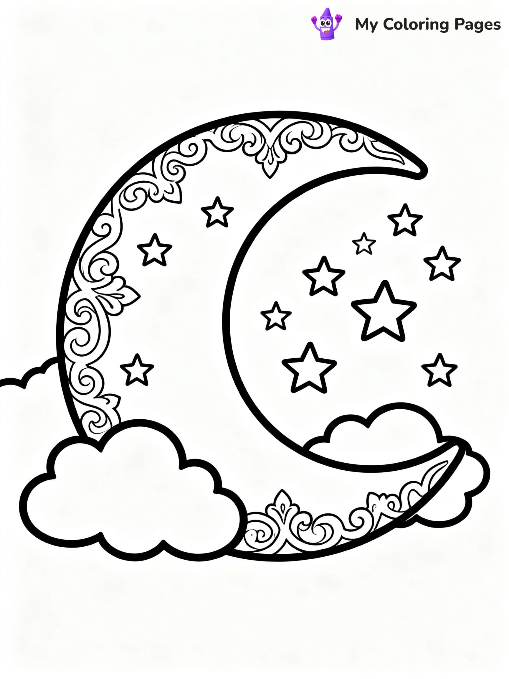 Moon Mandala Coloring Pages - 24