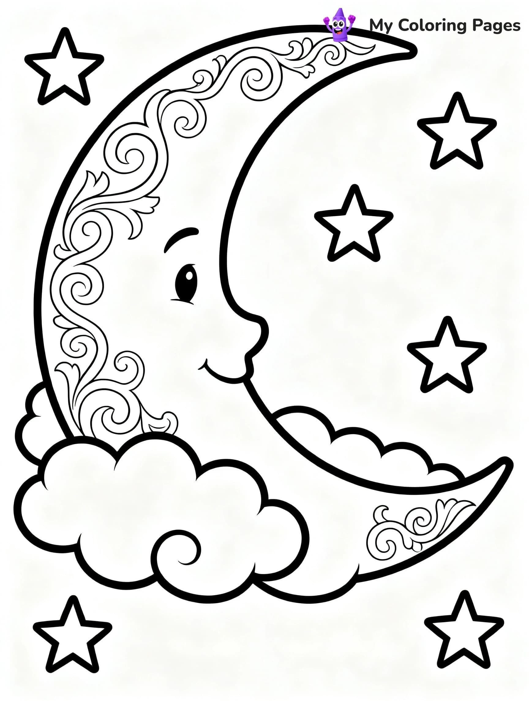 Moon Mandala Coloring Pages - 21