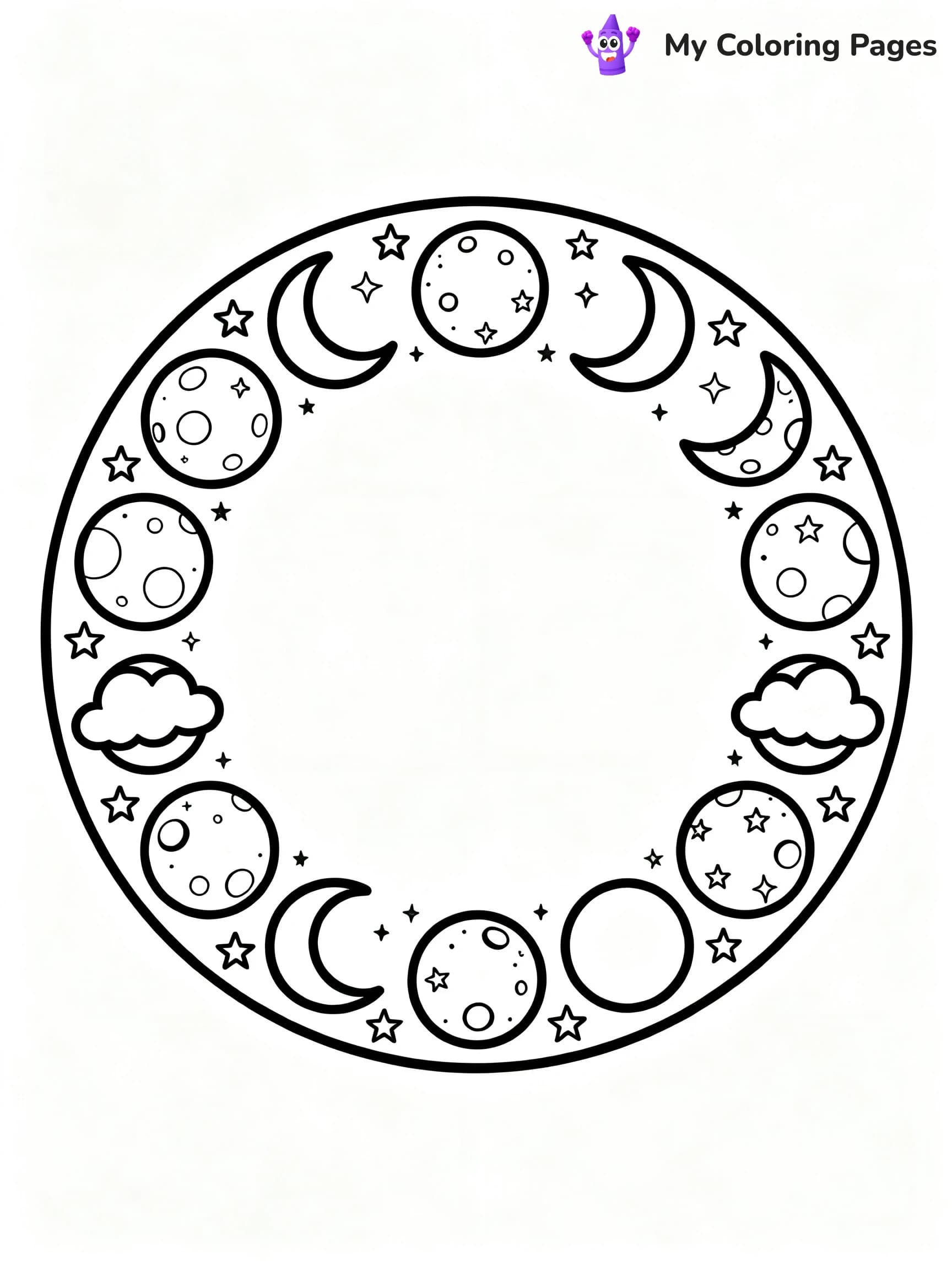 Moon Mandala Coloring Pages - 19