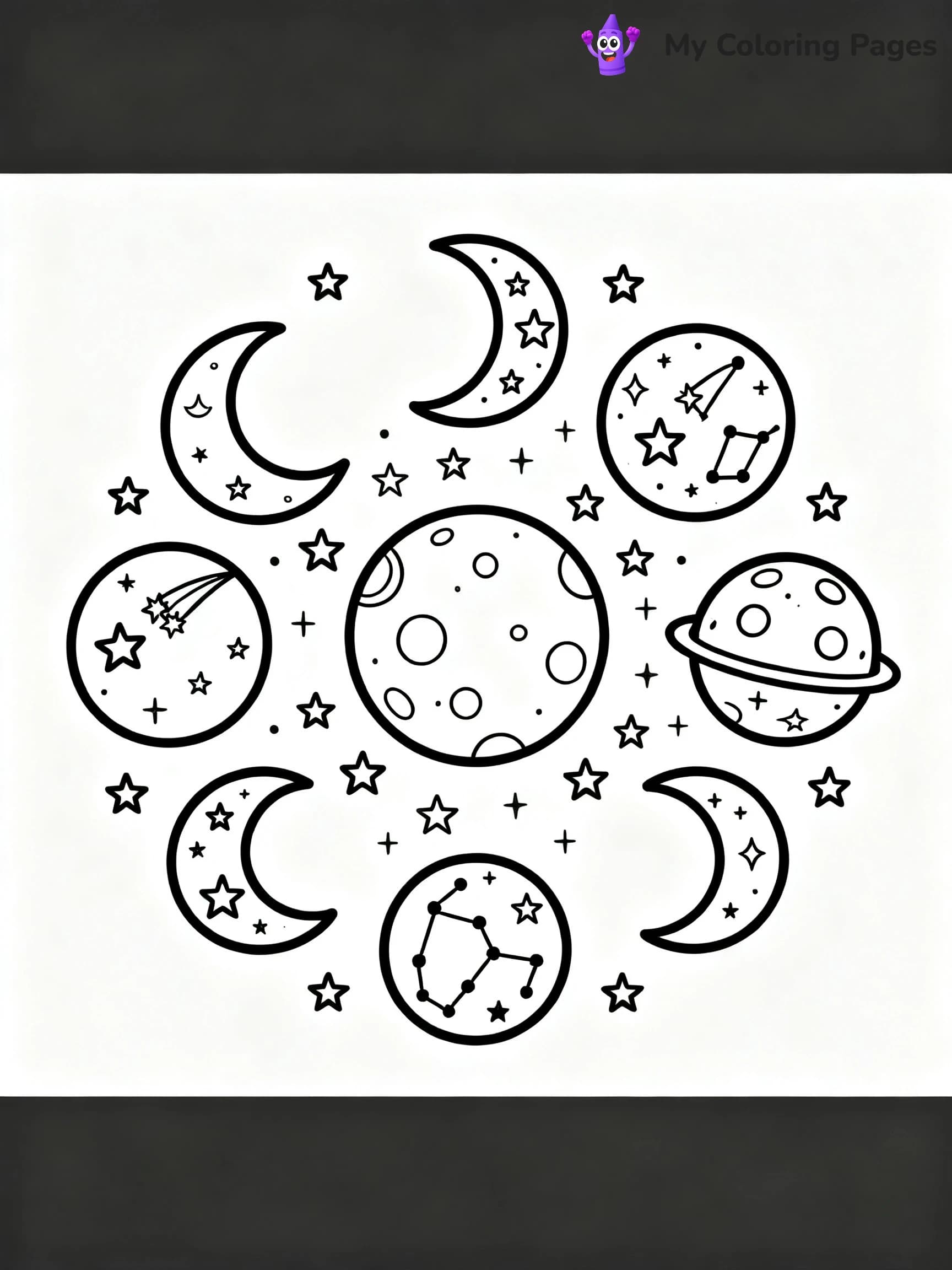 Moon Mandala Coloring Pages - 16