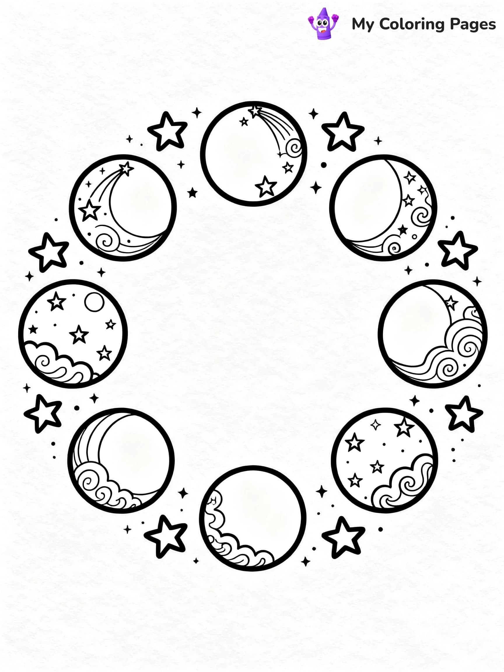 Moon Mandala Coloring Pages - 15