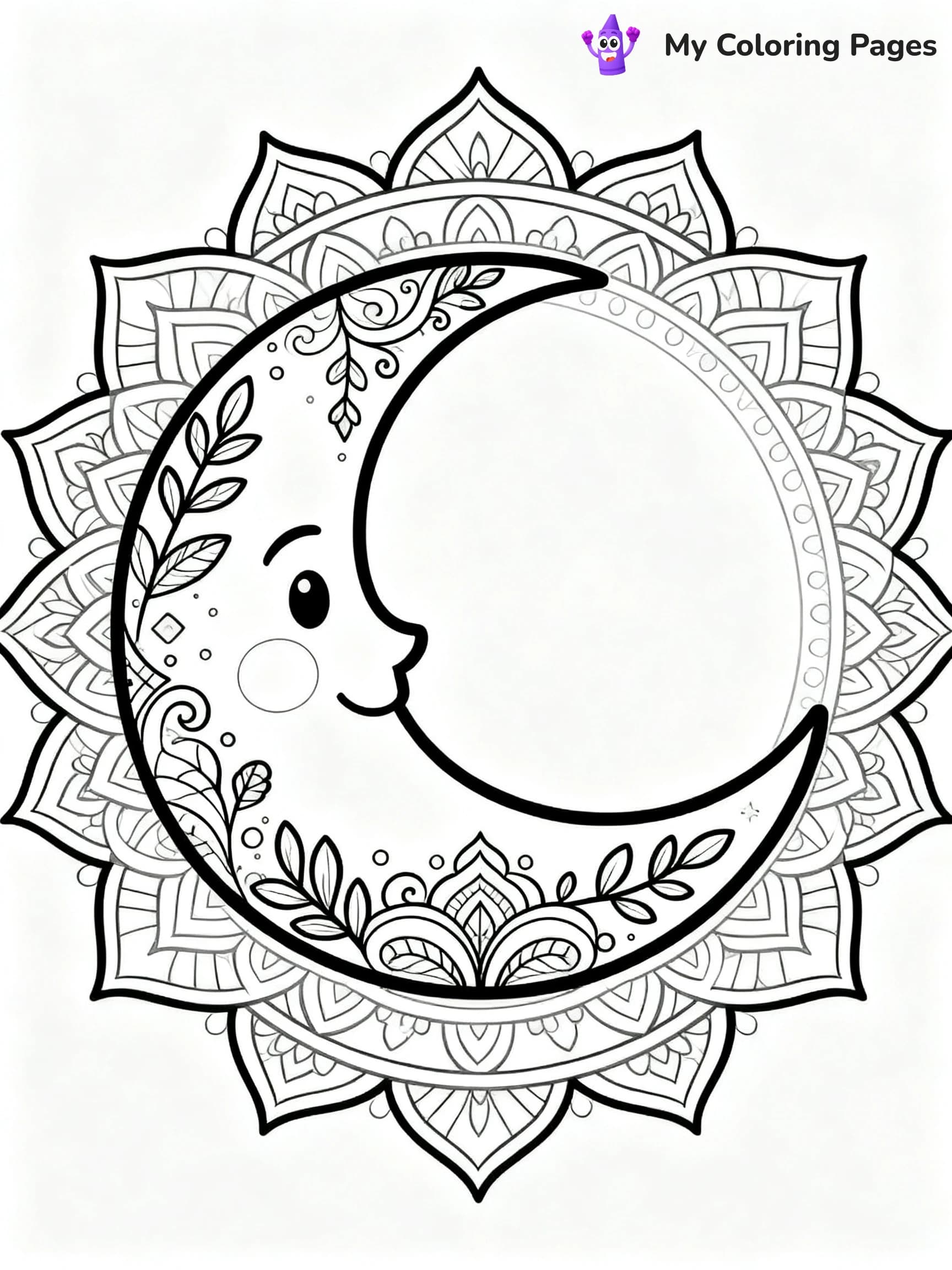 Moon Mandala Coloring Pages - 13
