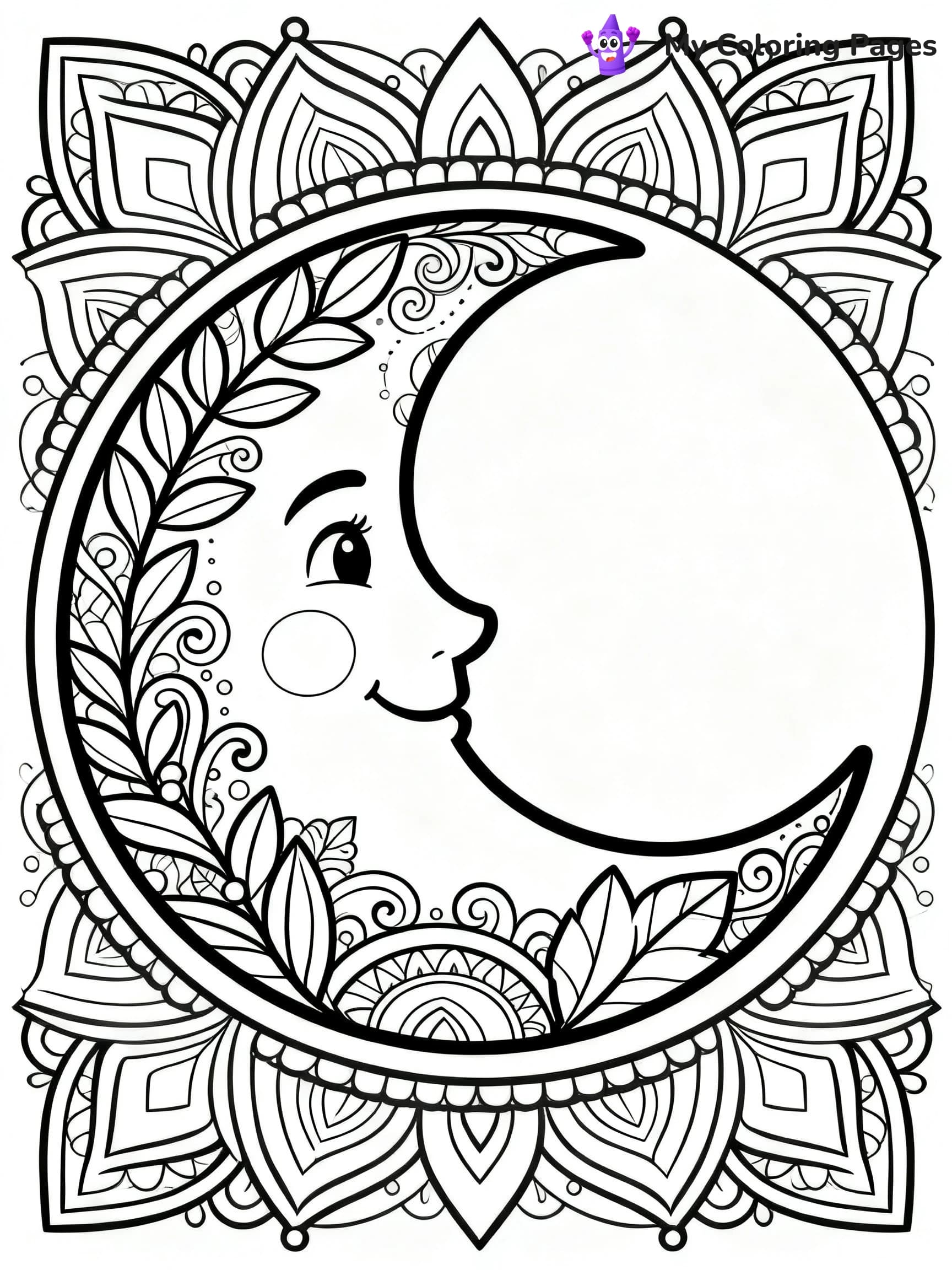 Moon Mandala Coloring Pages - 11
