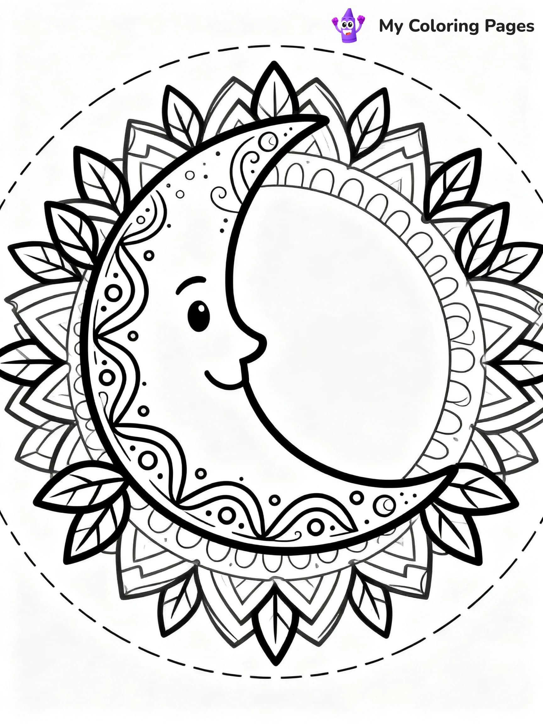 Moon Mandala Coloring Pages - 10