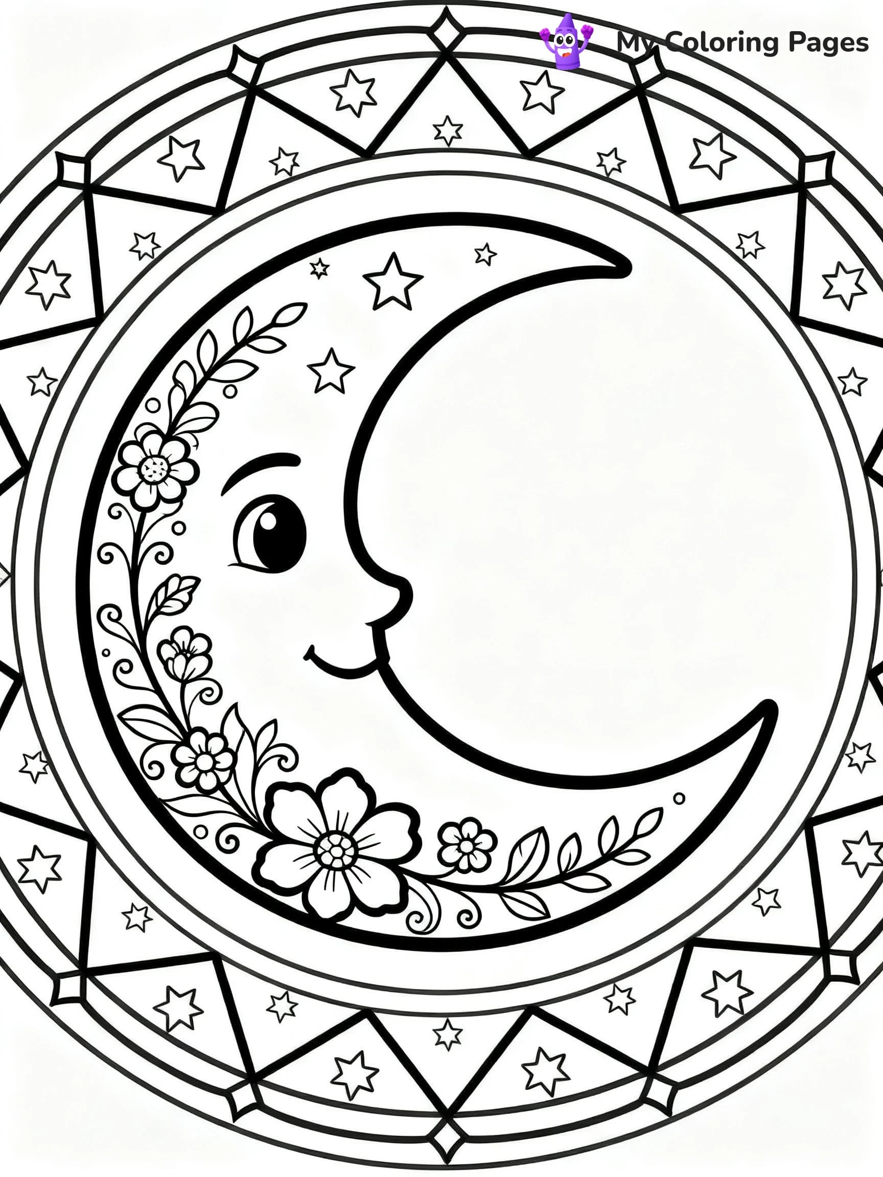 Moon Mandala Coloring Pages - 9