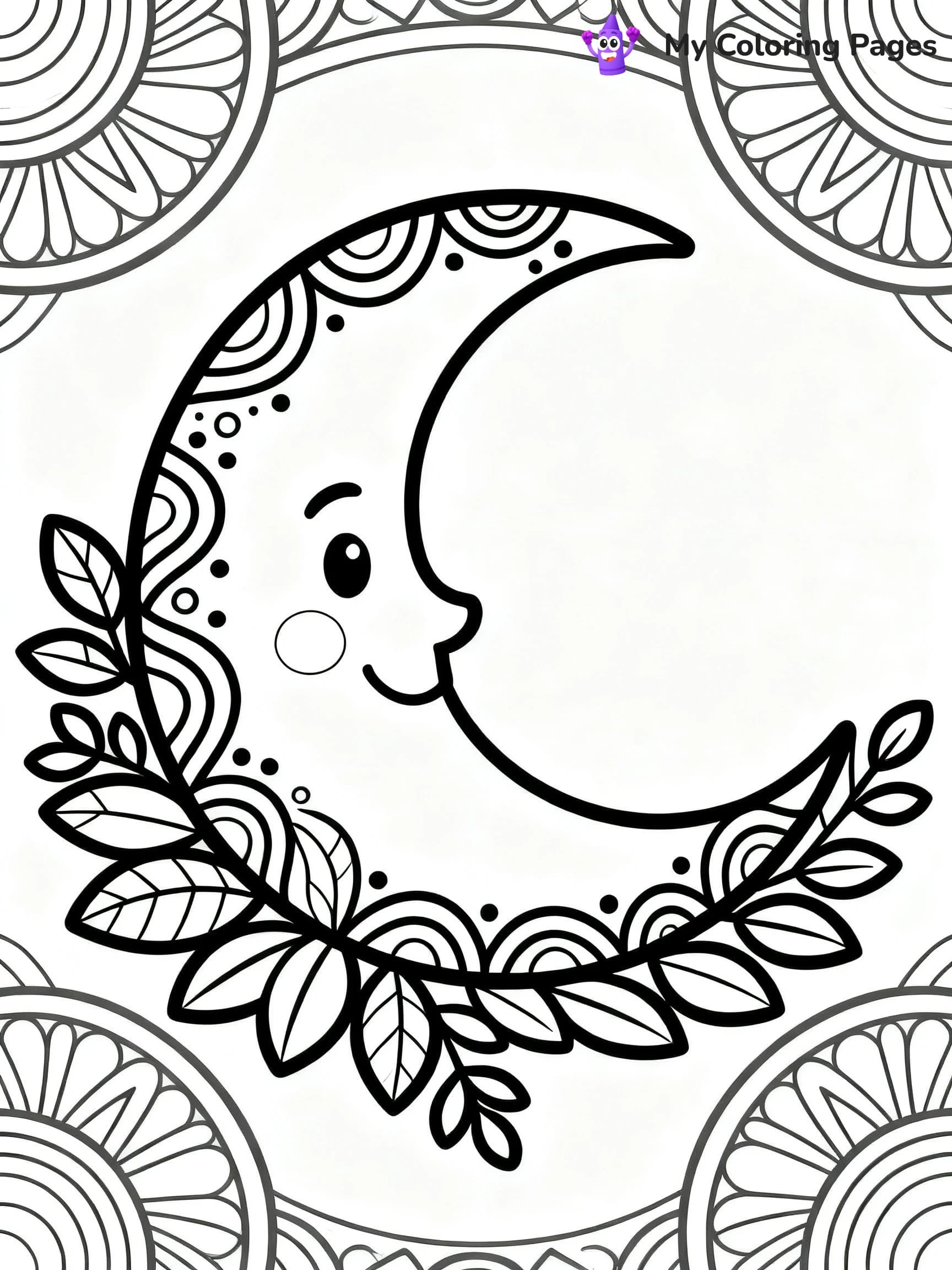 Moon Mandala Coloring Pages - 8