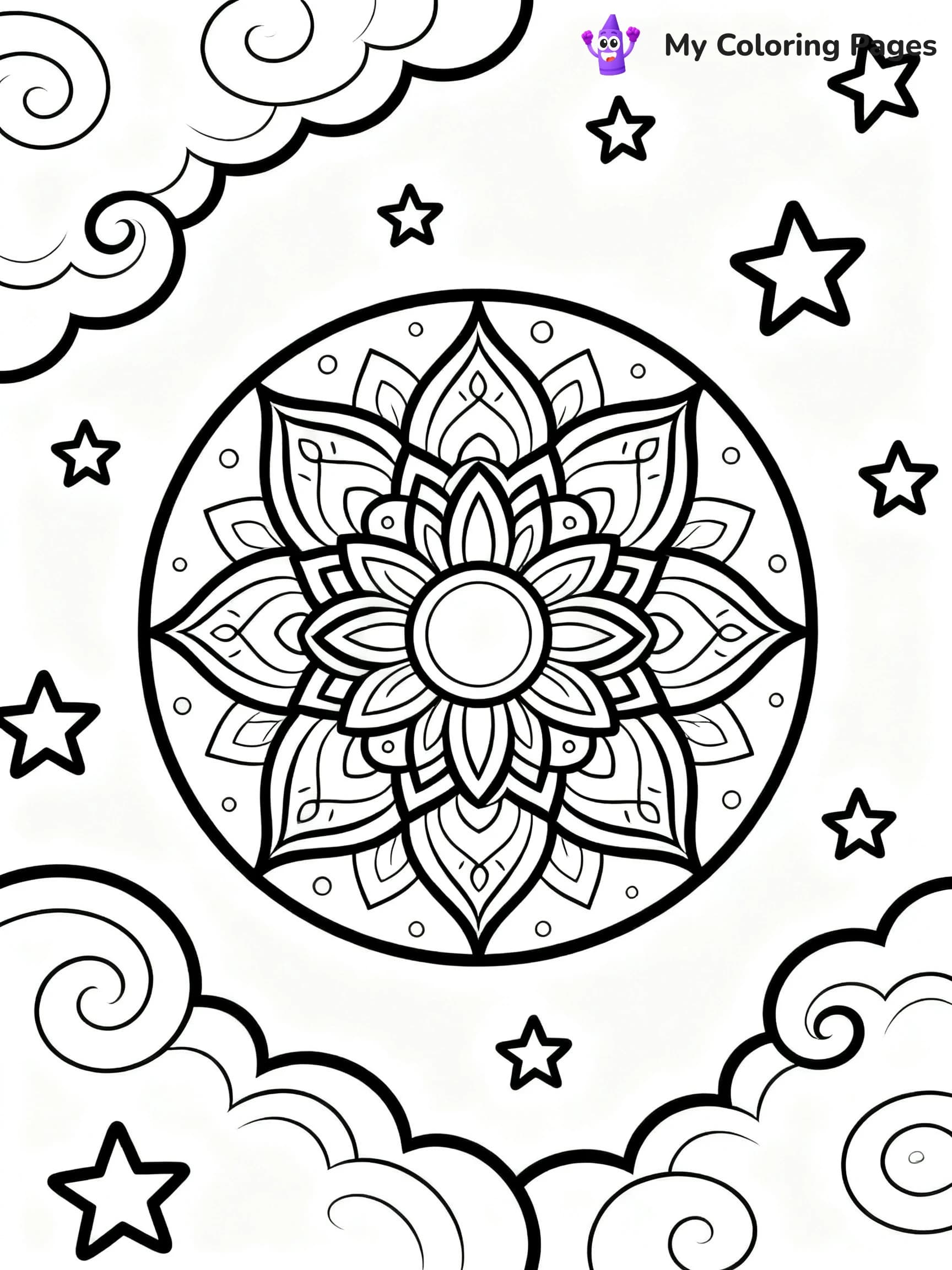 Moon Mandala Coloring Pages - 6