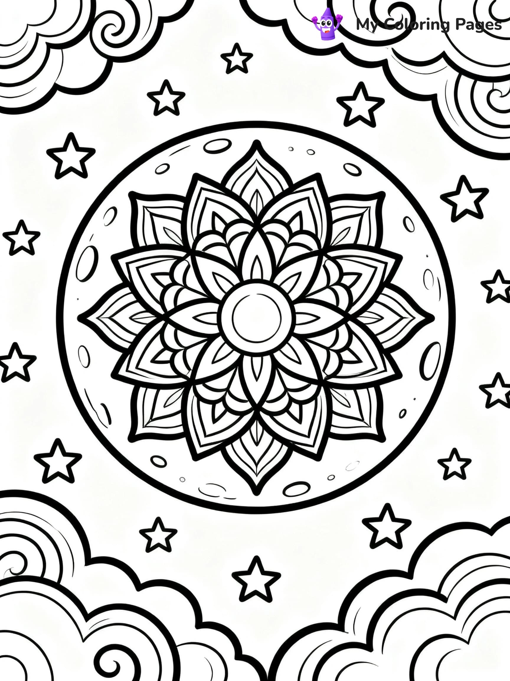 Moon Mandala Coloring Pages - 5