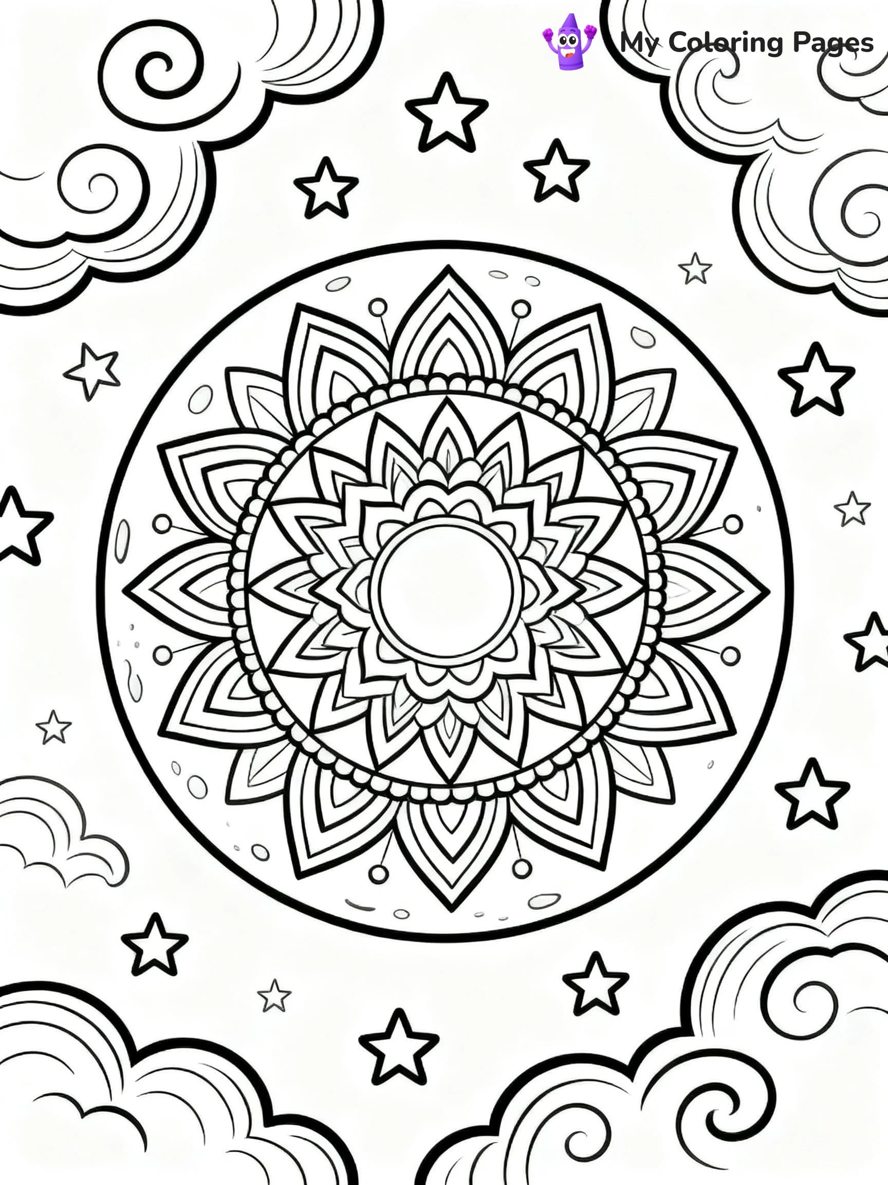 Moon Mandala Coloring Pages - 4