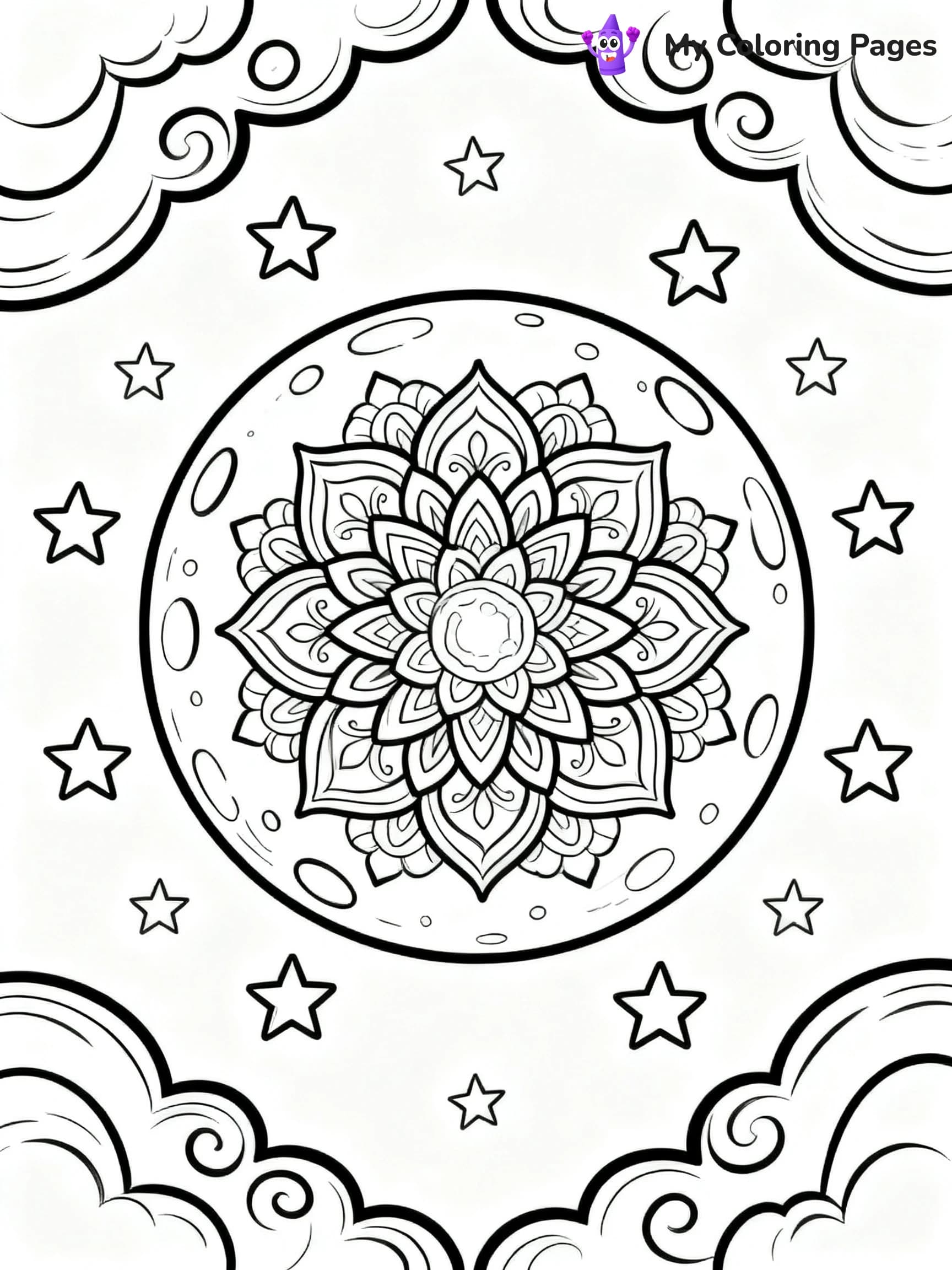 Moon Mandala Coloring Pages - 3