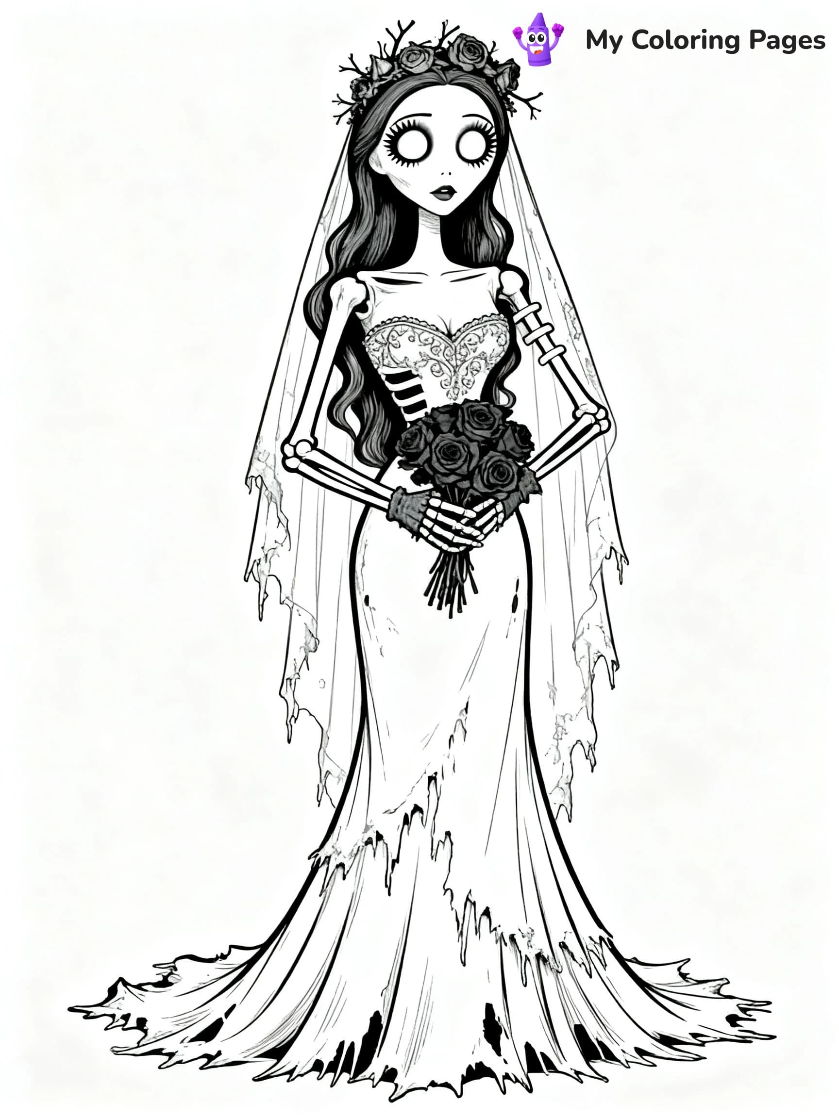 Easy Corpse Bride Coloring Pages - 18