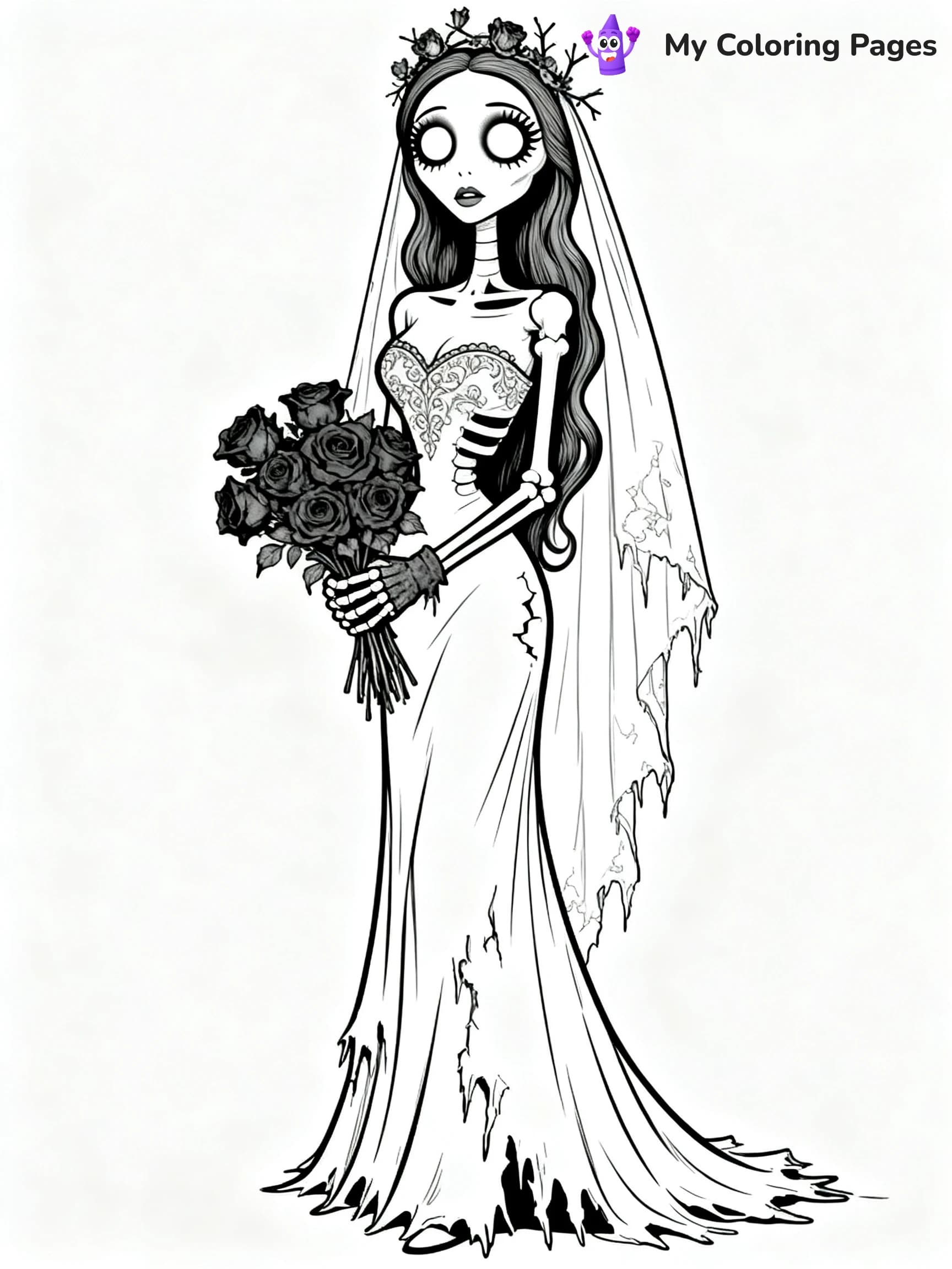 Easy Corpse Bride Coloring Pages - 16