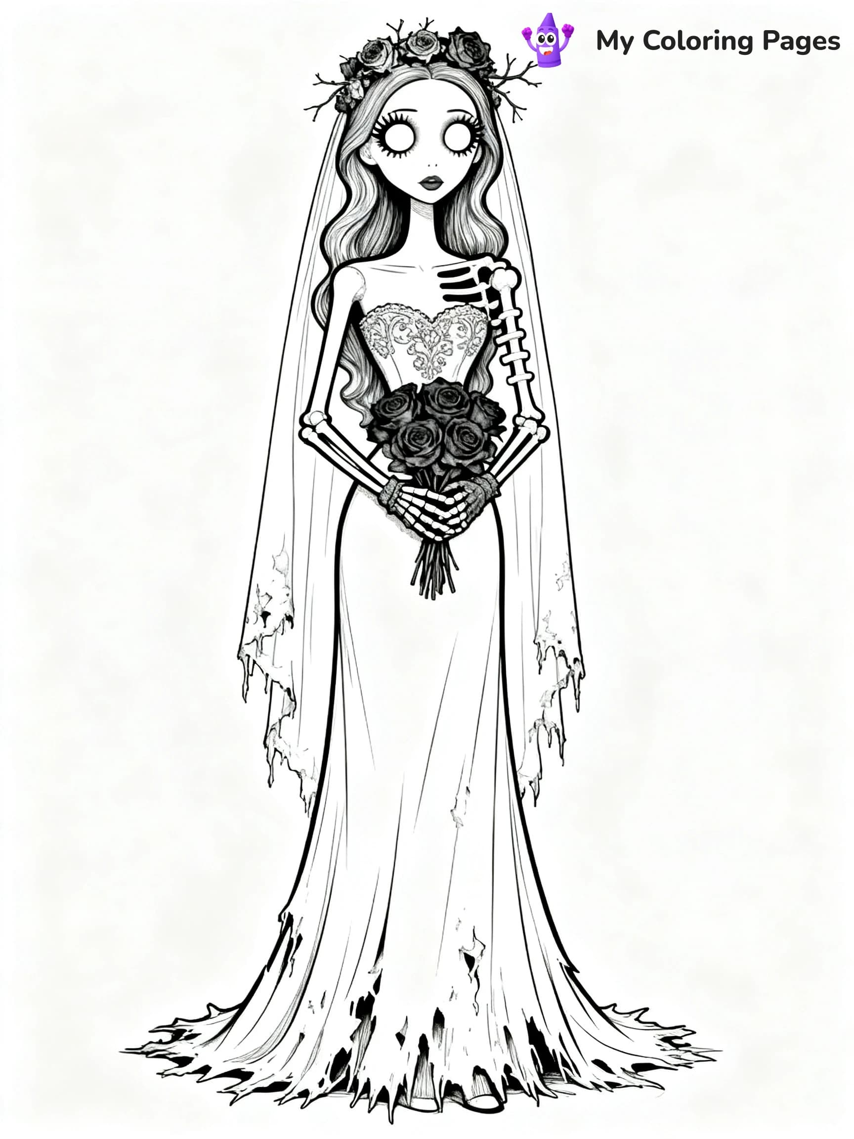 Easy Corpse Bride Coloring Pages - 14