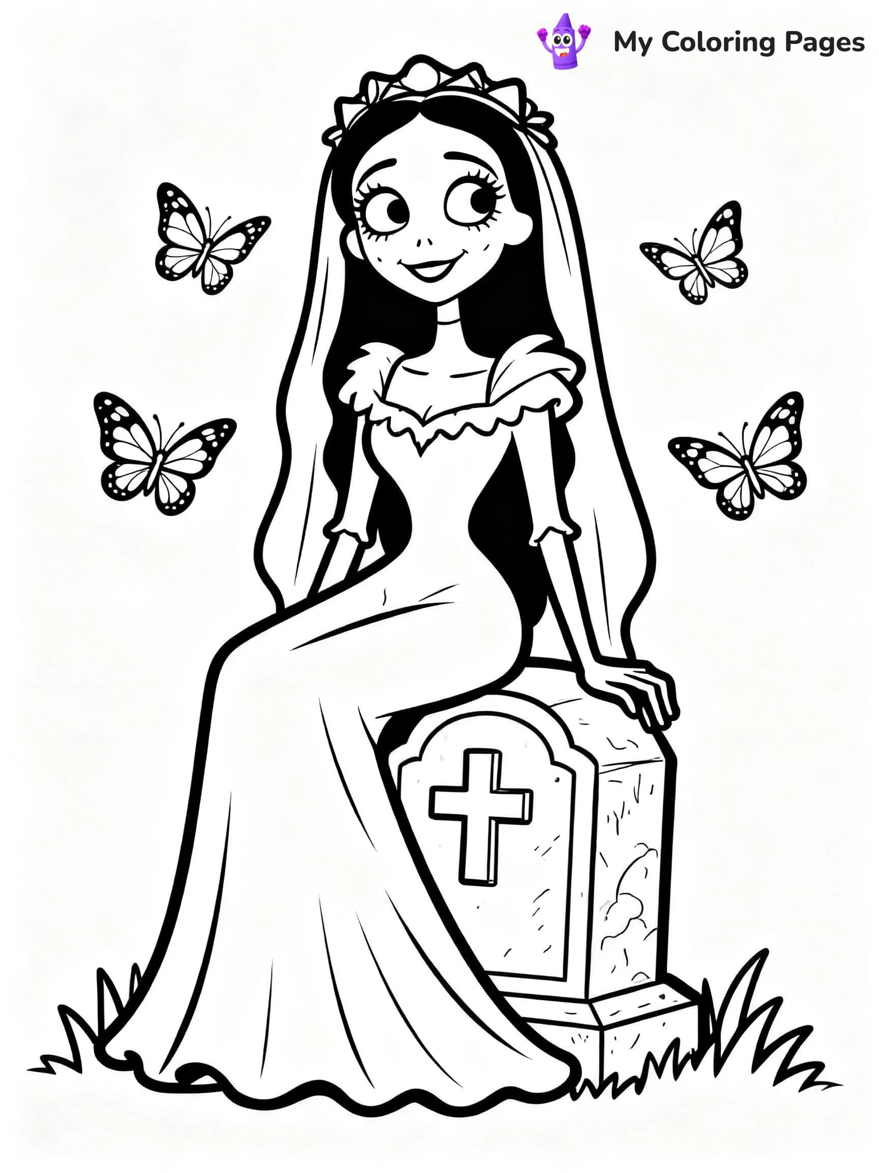 Easy Corpse Bride Coloring Pages - 6