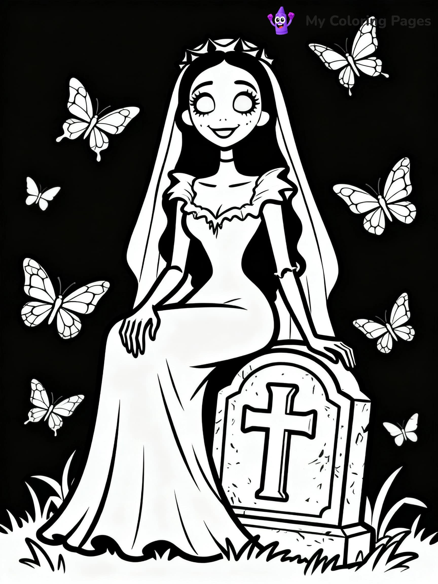 Easy Corpse Bride Coloring Pages - 5