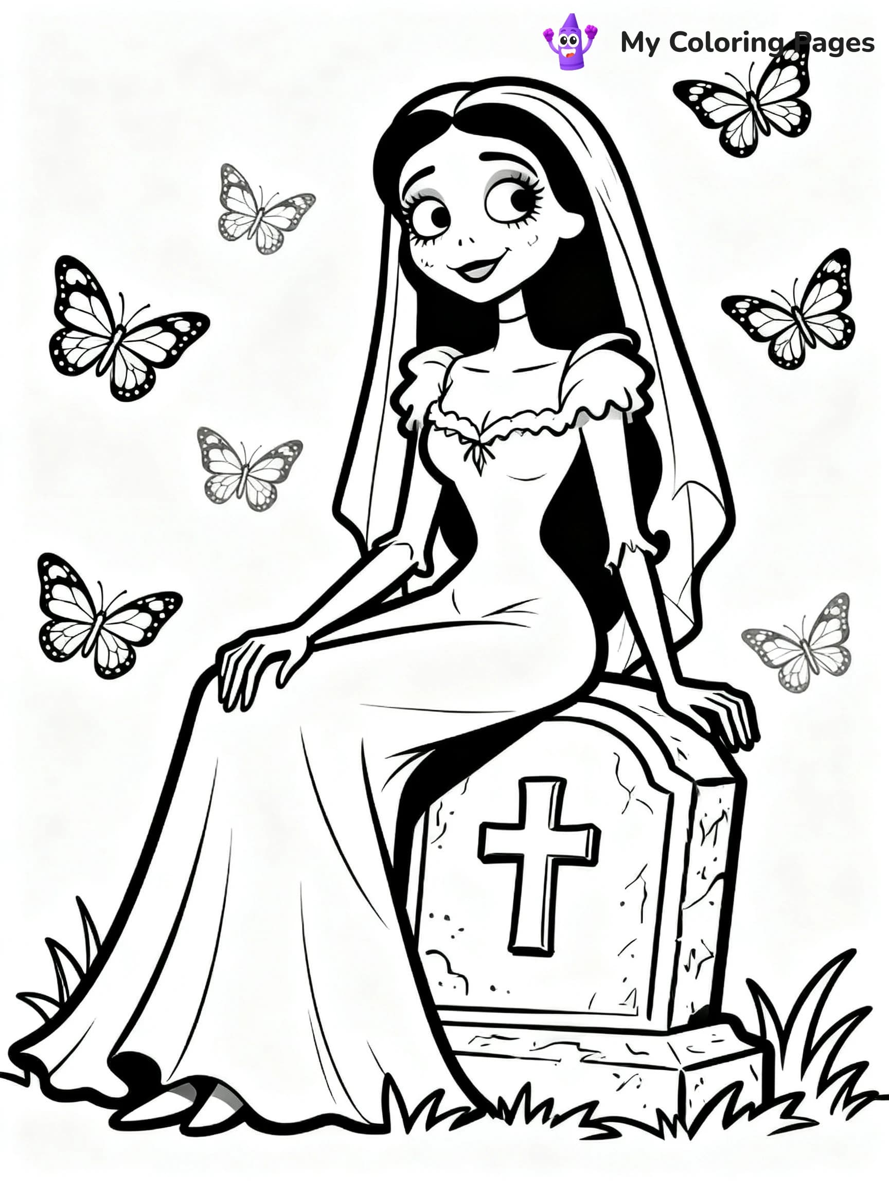 Easy Corpse Bride Coloring Pages - 4