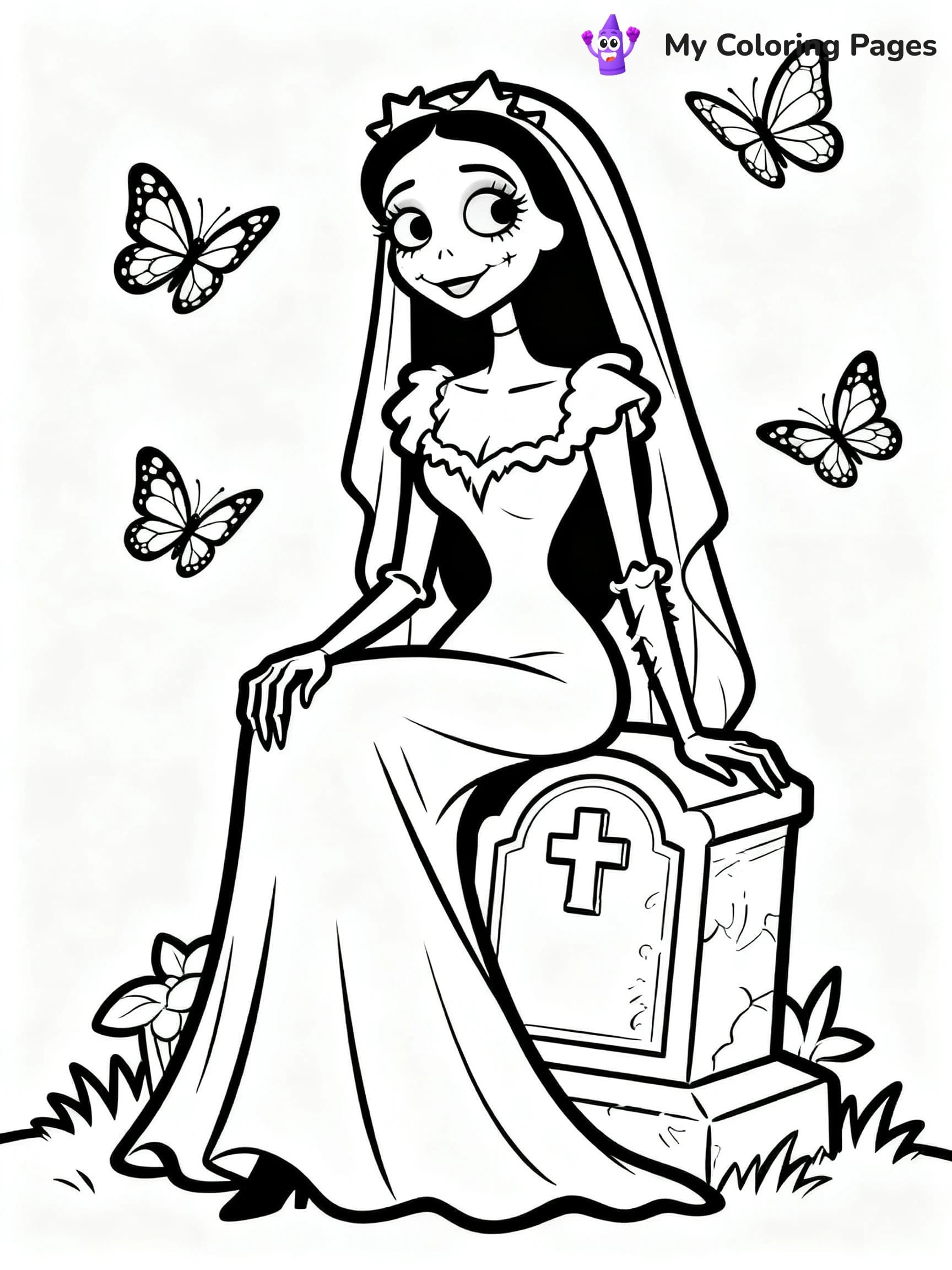 Easy Corpse Bride Coloring Pages - 3