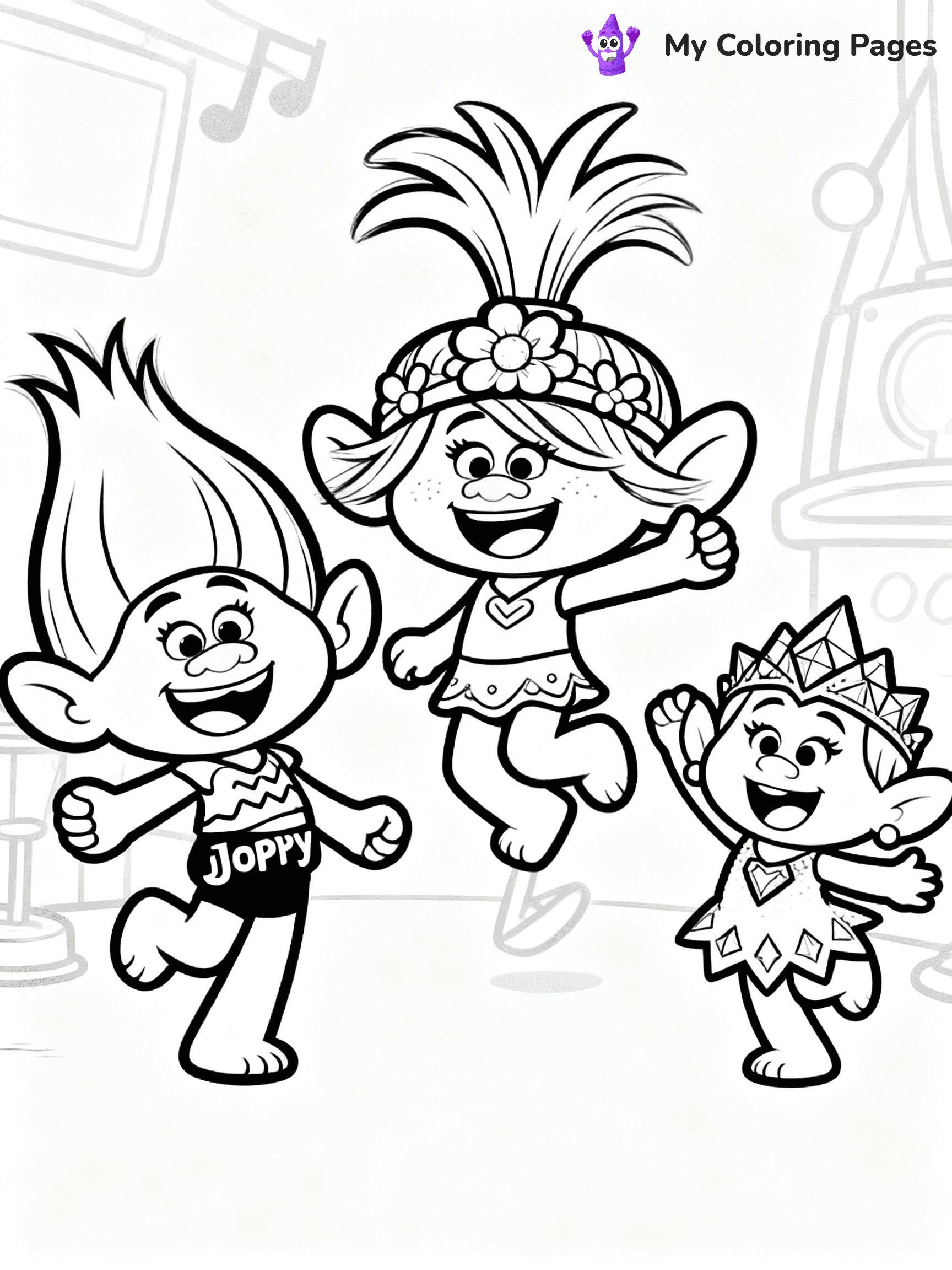 Trolls Band Together Coloring Pages - 355
