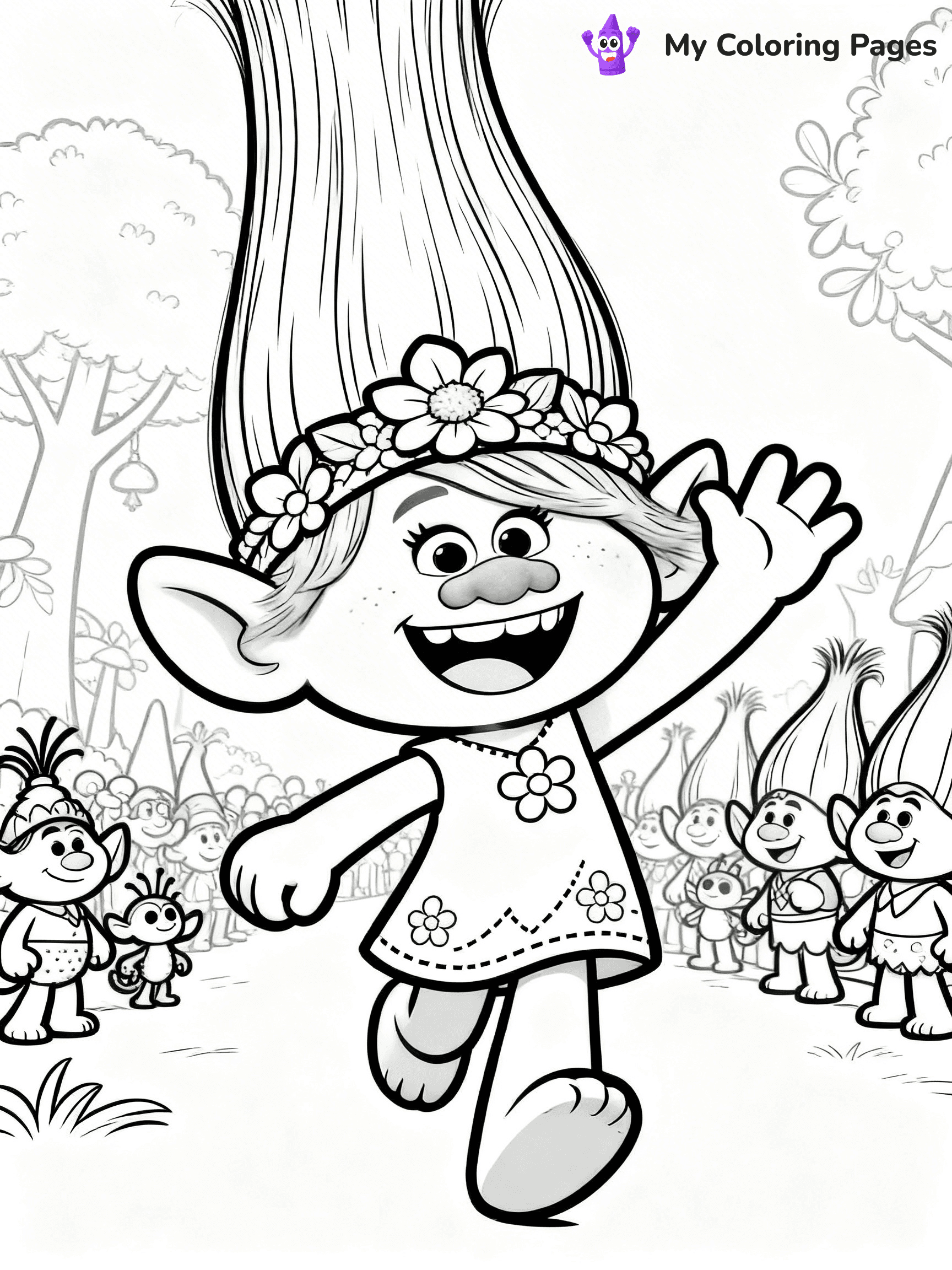 Trolls Band Together Coloring Pages - 200