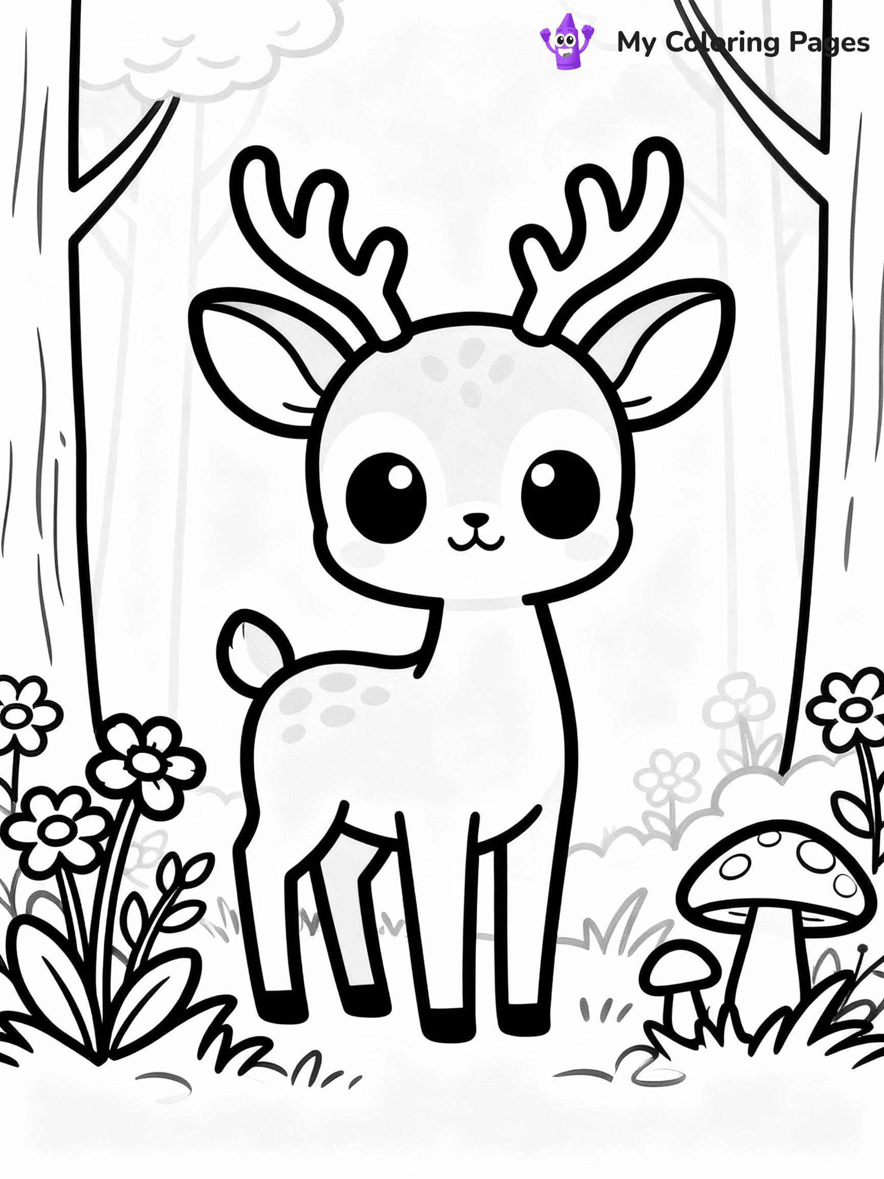 Deer Coloring Pages - 49