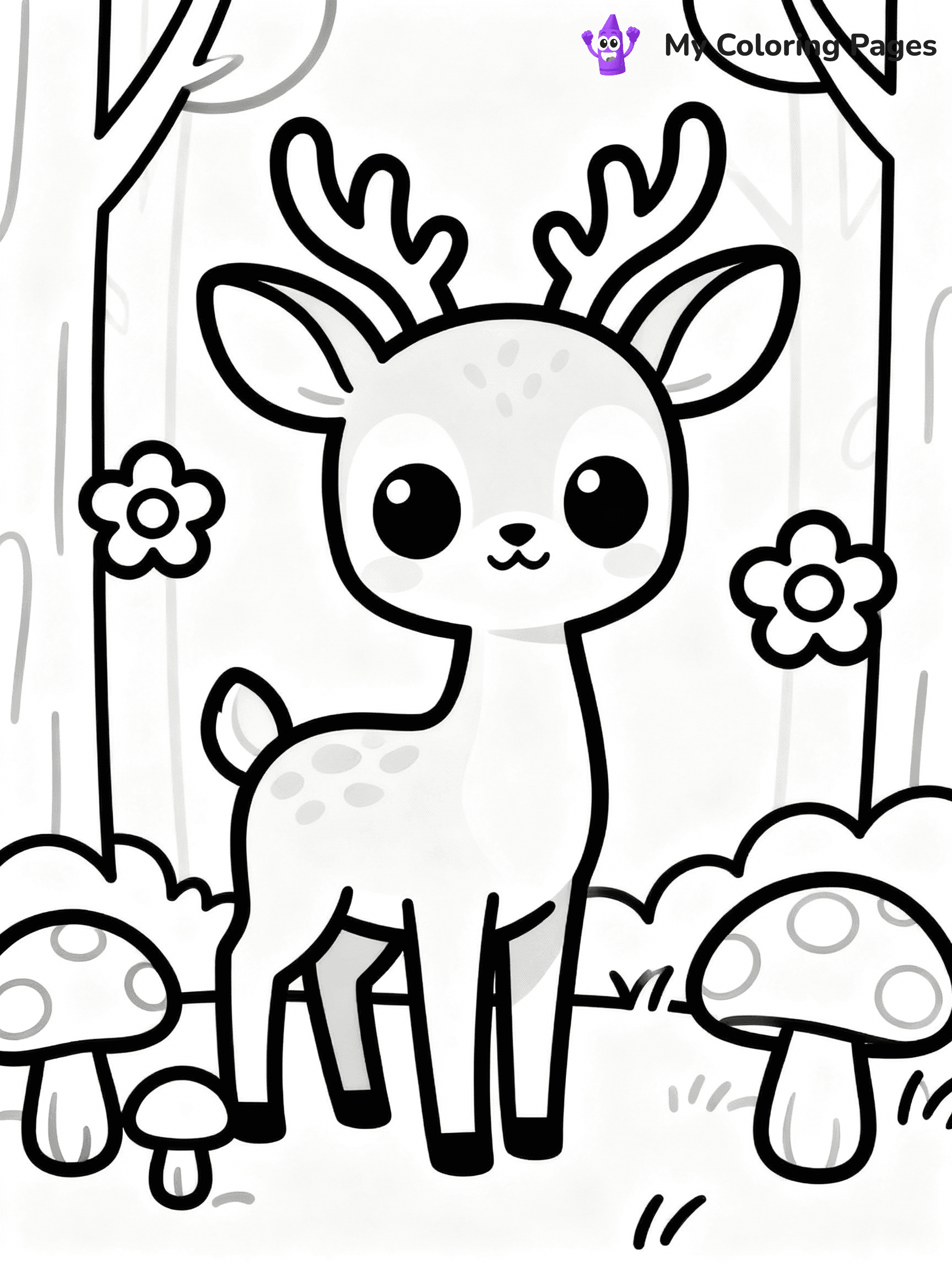 Deer Coloring Pages - 48