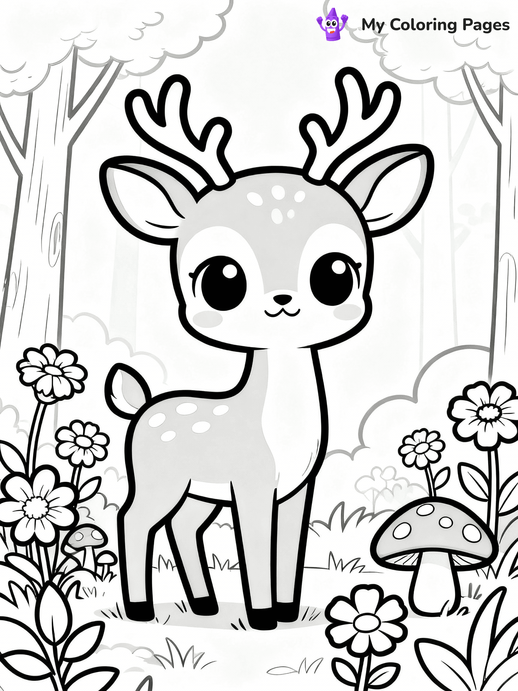 Deer Coloring Pages - 47