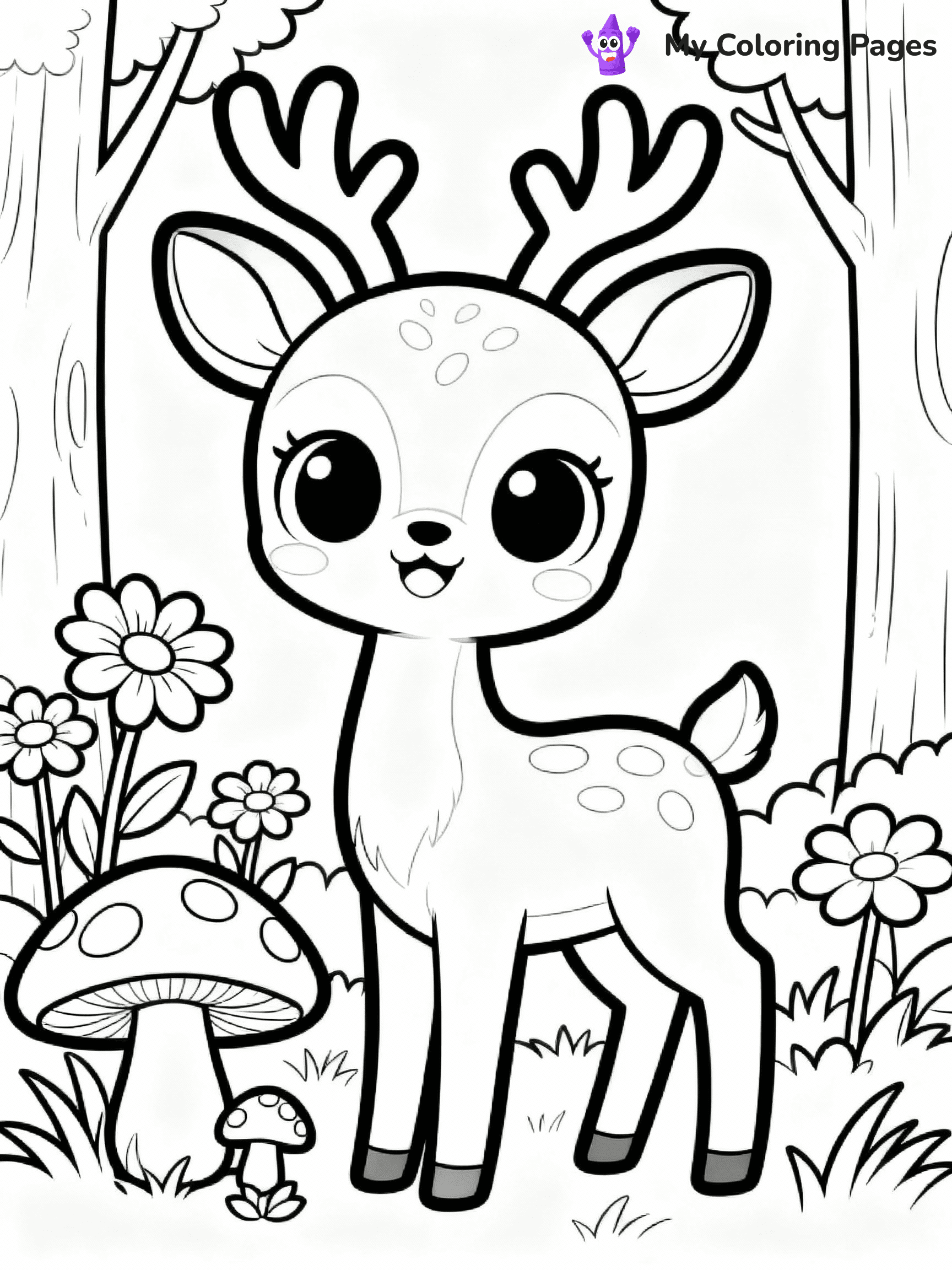 Deer Coloring Pages - 46
