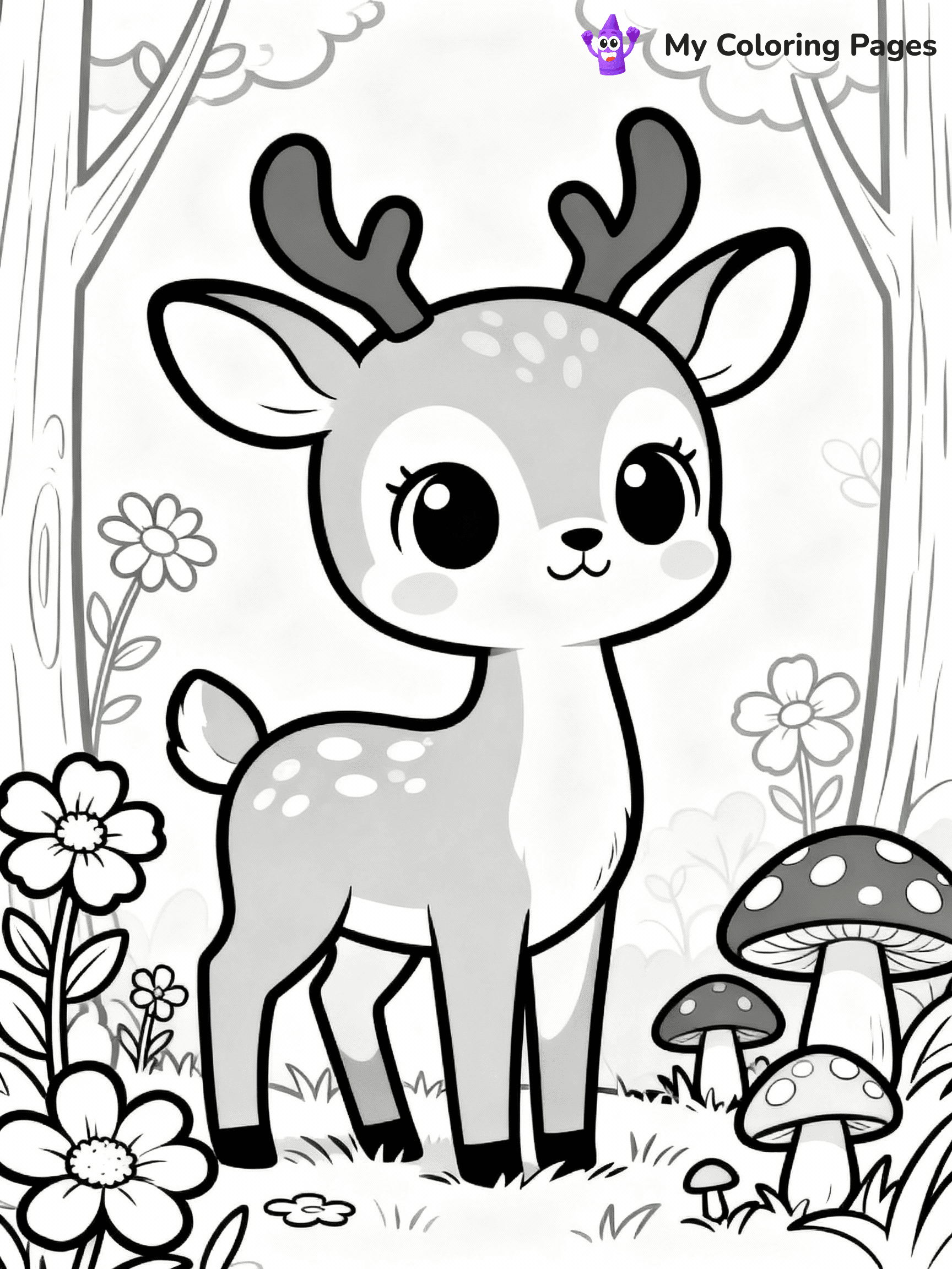 Deer Coloring Pages - 44