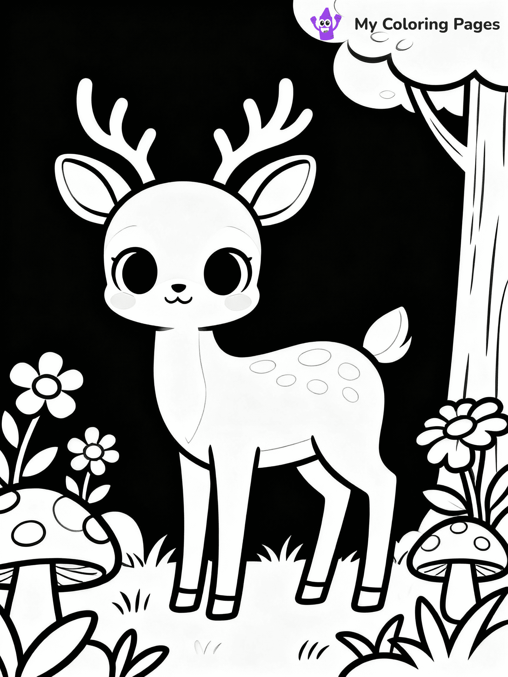 Deer Coloring Pages - 43