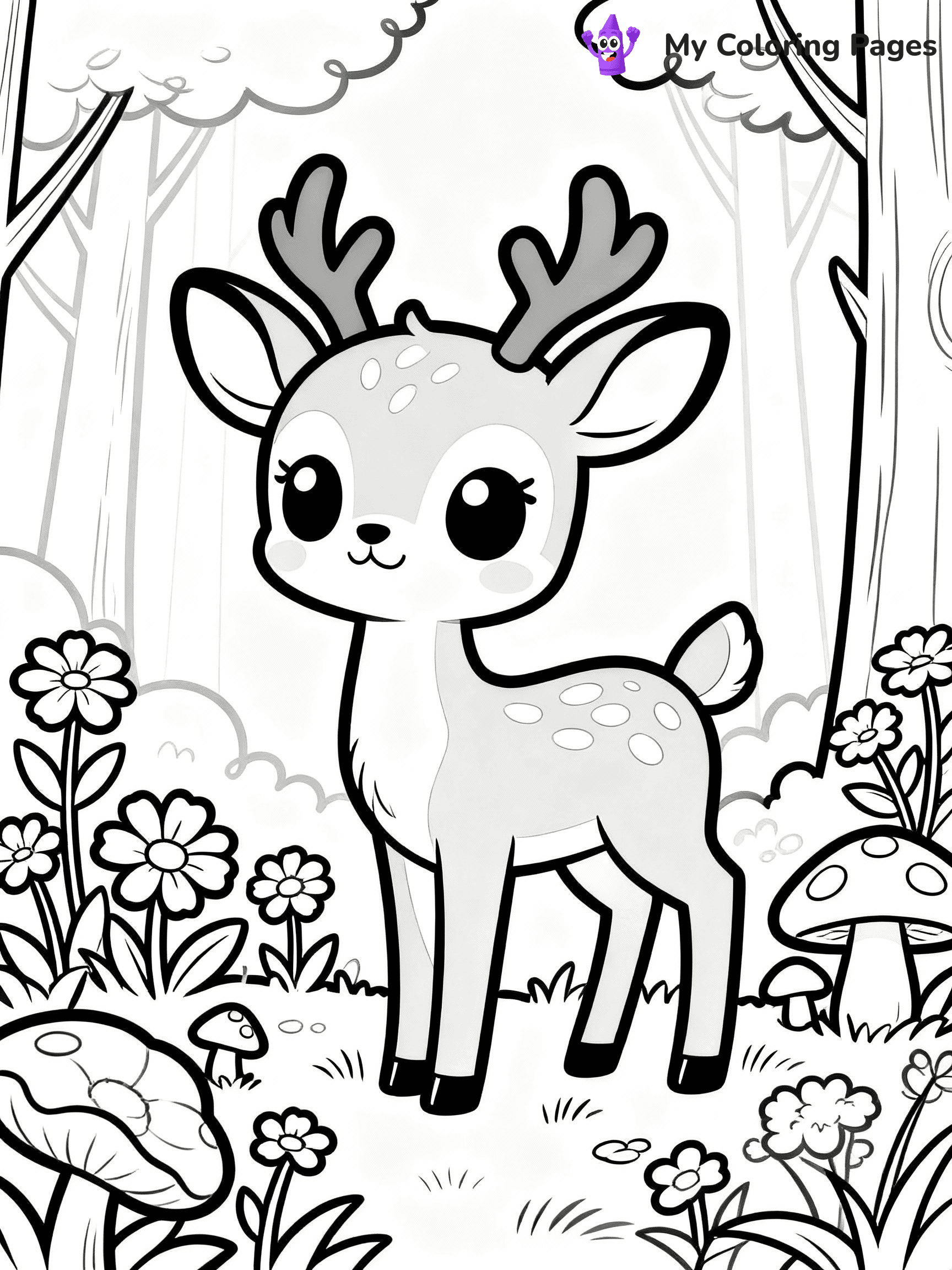 Deer Coloring Pages - 38